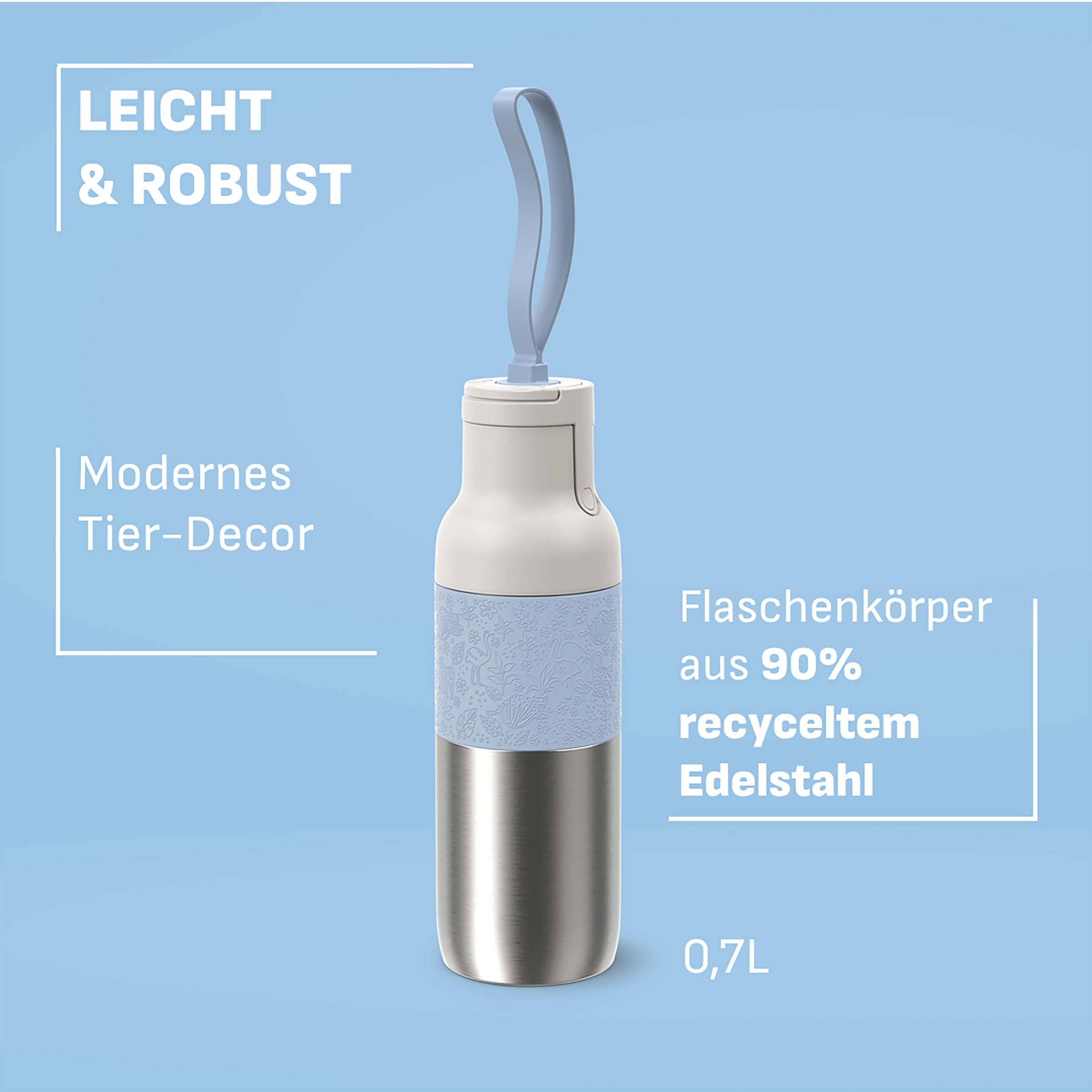 Emsa Trinkflasche »beYou Kids« einhändiges Öffnen, 100 % dicht, 0,5 Liter, Sieb, Mix & Match