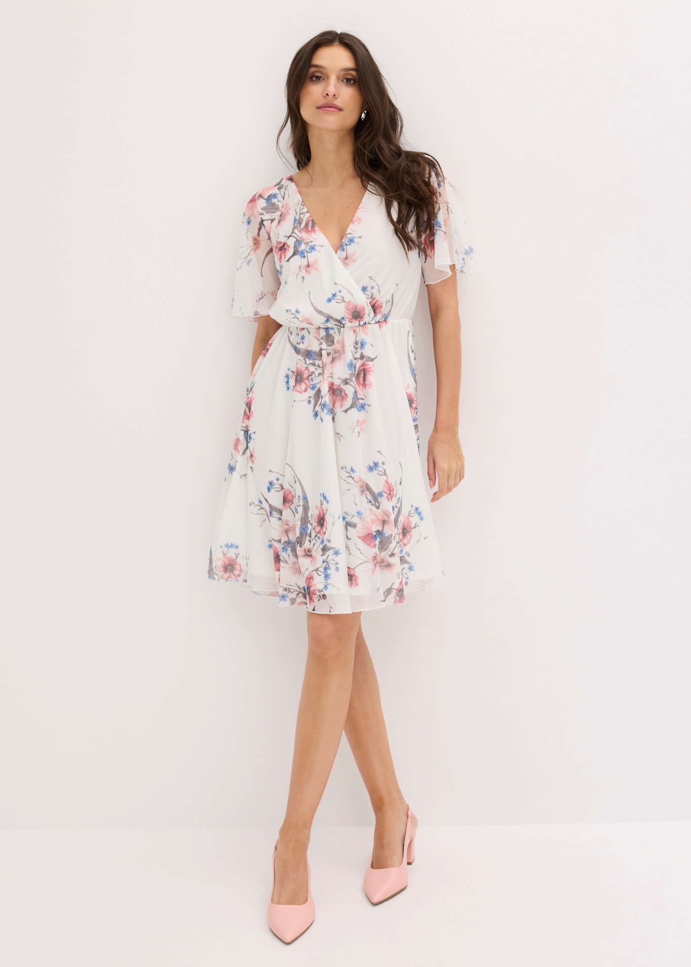bonprix Minikleid für den Alltag, aus Polyester und Elasthan, ausgestellte Passform