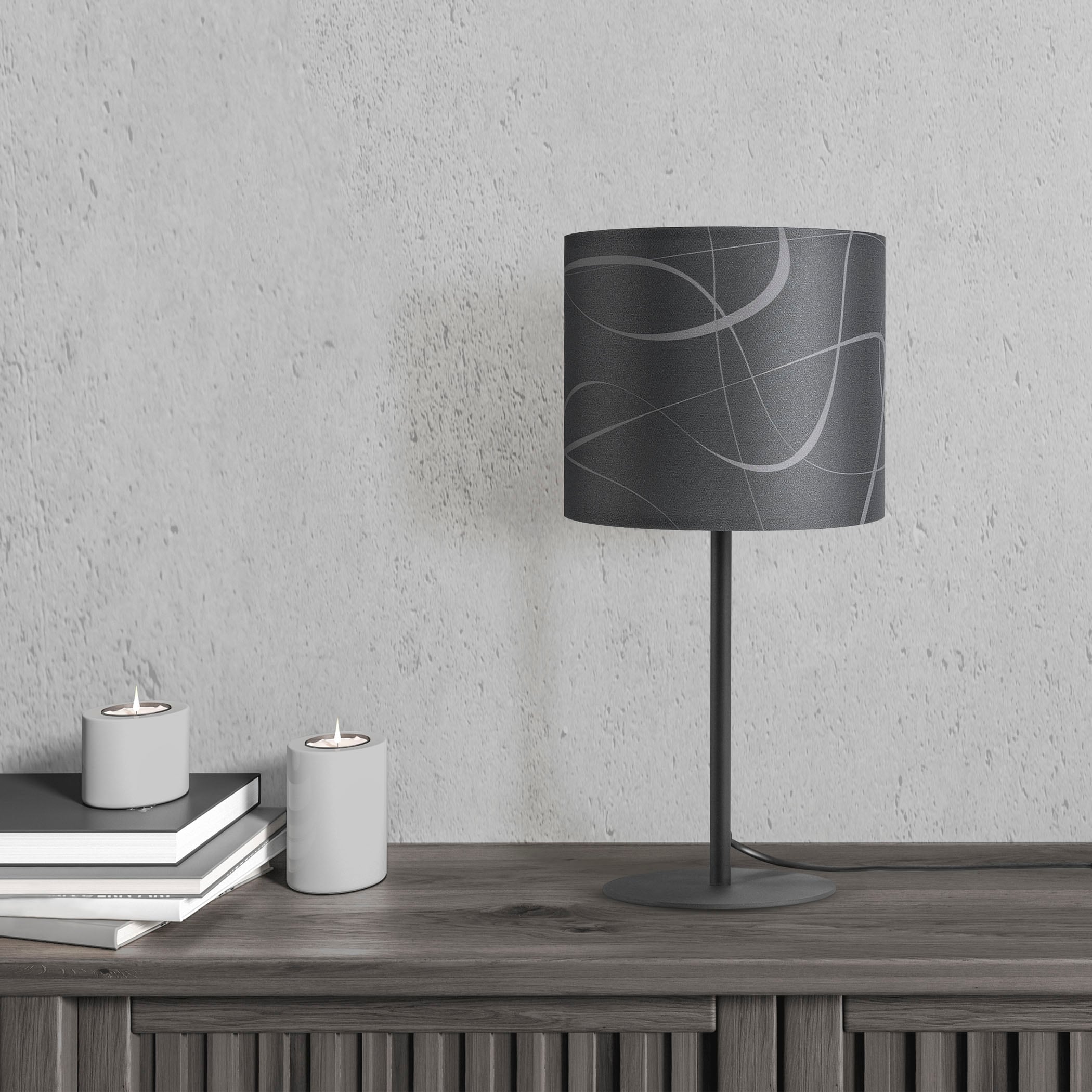 Paco Home Tischleuchte »Luca Tribal«, Leuchtmittel E14 | ohne Leuchtmittel, Schirm Retro Nacht Schlafzimmer Modern Uni Mit Muster E14