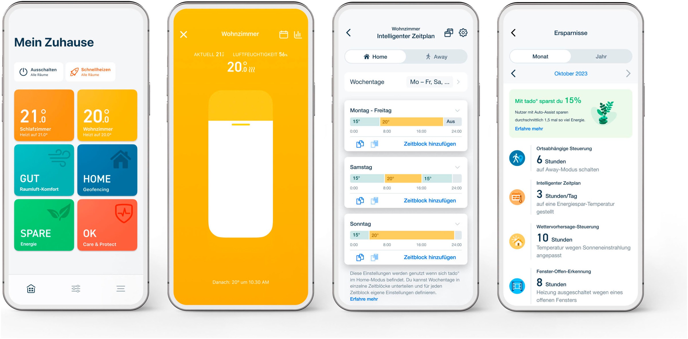 Tado Heizkörperthermostat »Heizkörper-Thermostat X - Quattro Pack + Bridge X«