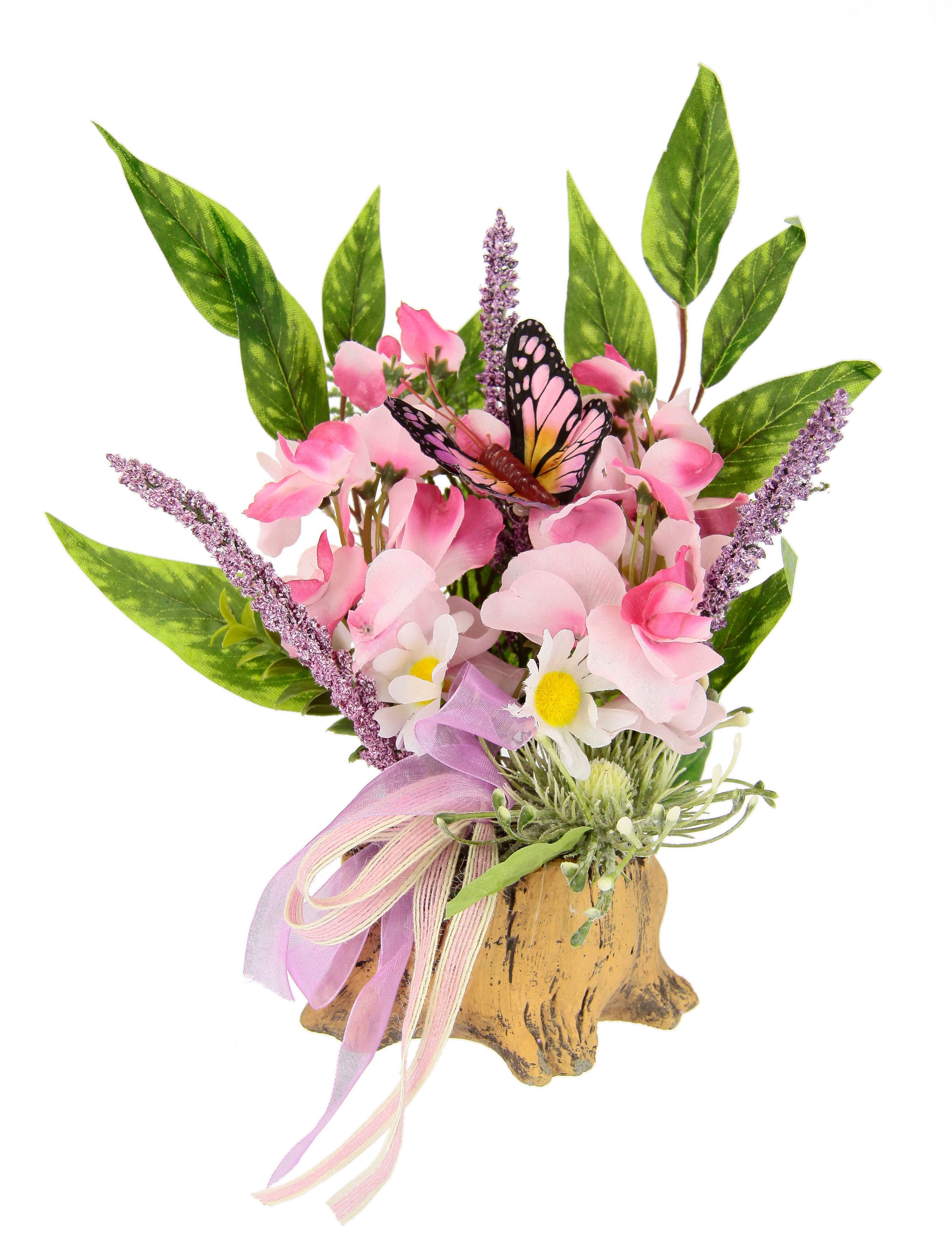 I.GE.A. Kunstpflanze »Orchideen, Gänseblümchen, Schmetterling und  Schleife«, (1 St.), 23 cm kaufen bei OTTO