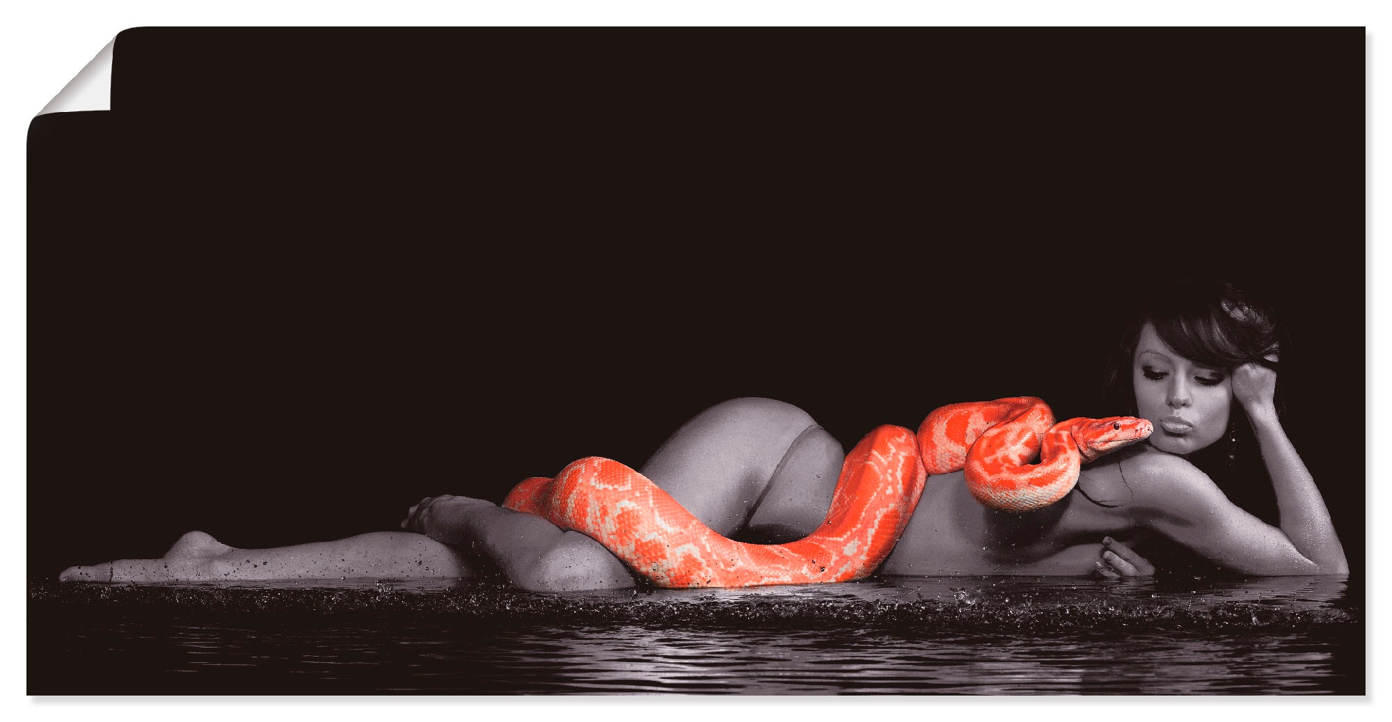 Wasser Leinwandbild, Wandbild Größen »Frau bei Frau, versch. (1 als oder Alubild, Wandaufkleber St.), liegend Poster OTTO in mit in online Artland Python«,