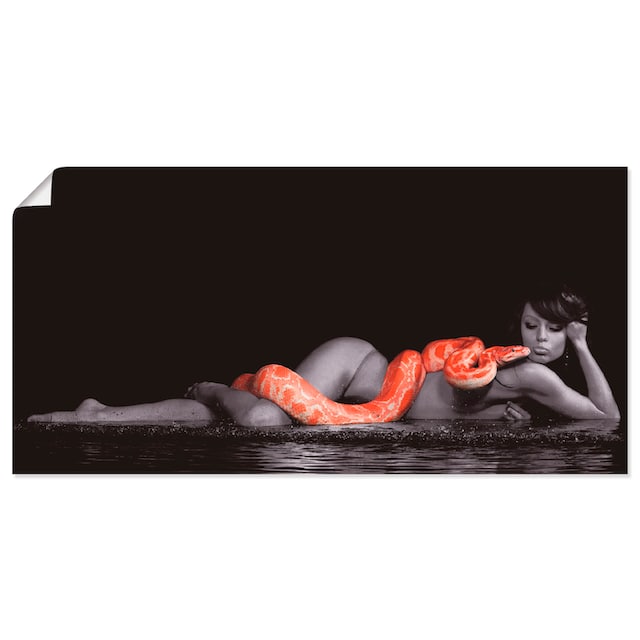 Artland Wandbild »Frau in Wasser liegend mit Python«, Frau, (1 St.), als  Alubild, Leinwandbild, Wandaufkleber oder Poster in versch. Größen online  bei OTTO