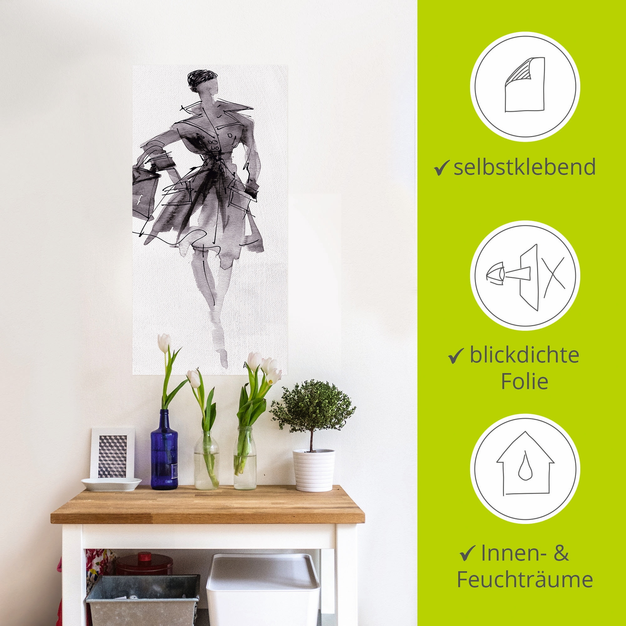 Artland Wandbild »Mode Skizzenbuch VII«, Mode, (1 St.), als Leinwandbild, Poster, Wandaufkleber in verschied. Größen