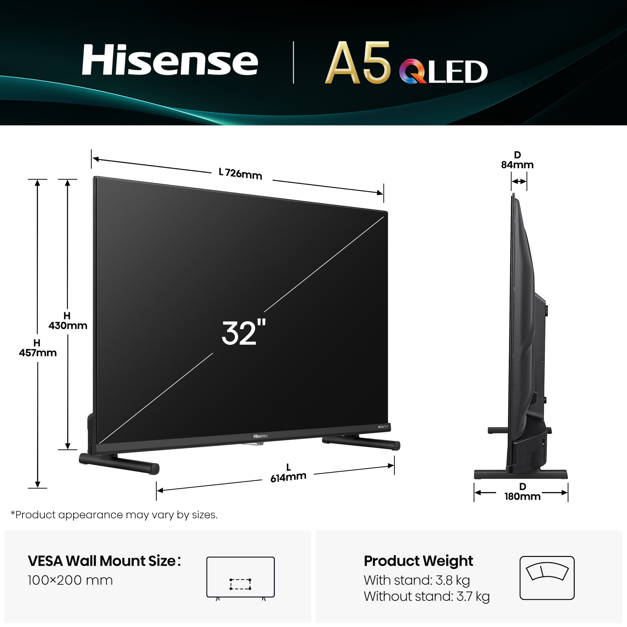 Hisense QLED-Fernseher »32A5Q«, Full HD, Smart-TV, 2K FHD QLED