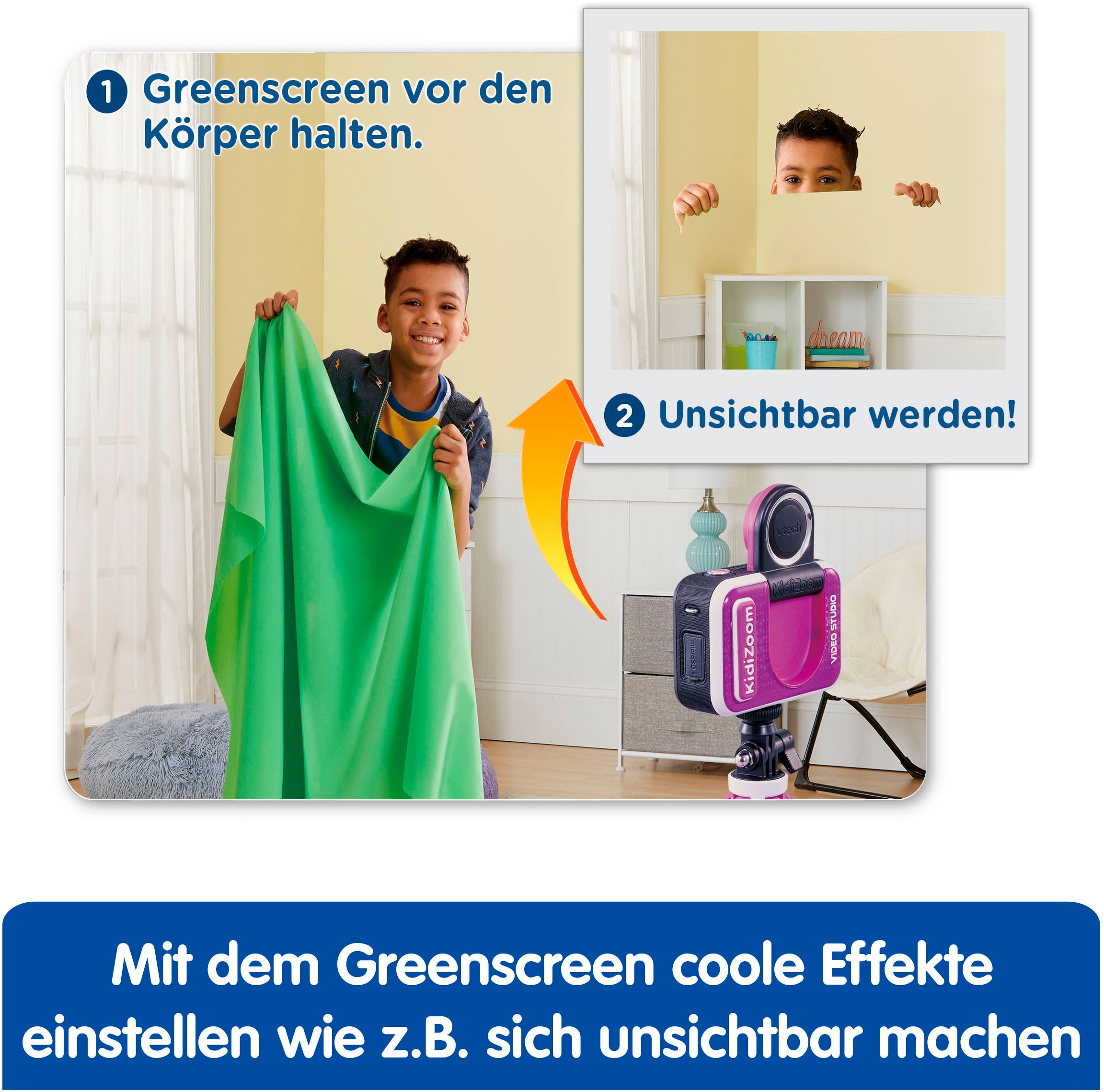 Vtech® Kinderkamera »KidiZoom Video Studio HD lila«, 5 MP, inkl. Selfie-Funktion und Ministativ