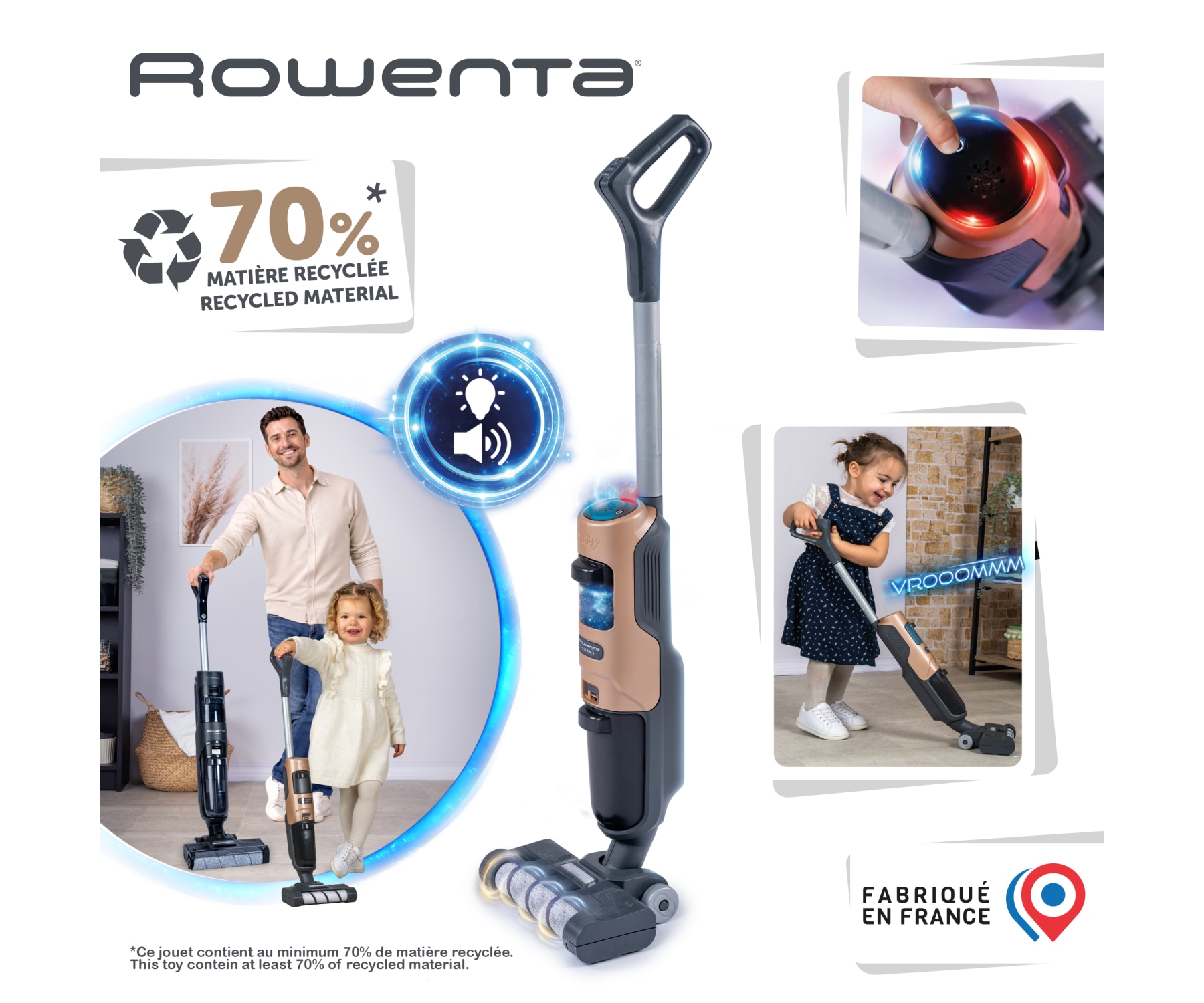 Smoby Kinder-Staubsauger »Rowenta X-Clean4 Wisch-Staubsauger« mit Sound