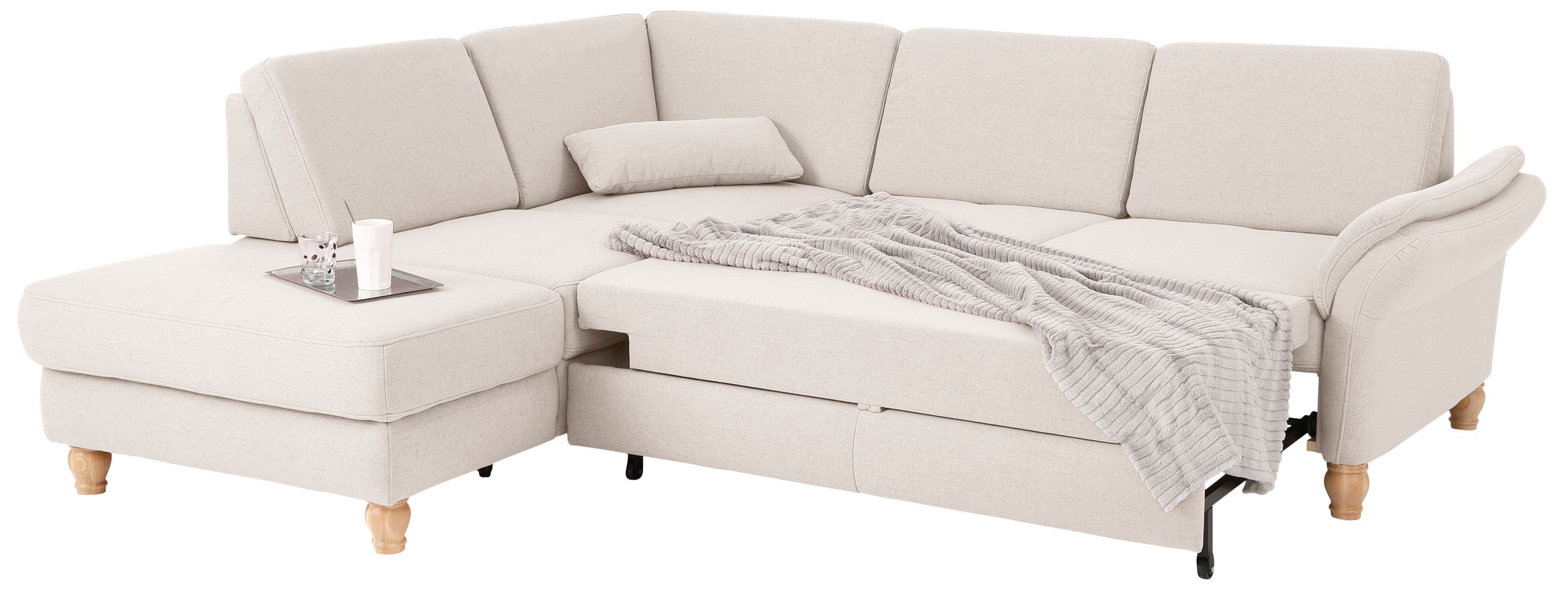 Home affaire Ecksofa »Palace L-Form«, incl. Sitztiefenverstellung, wahlweise mit Bettfunktion und Stauraum