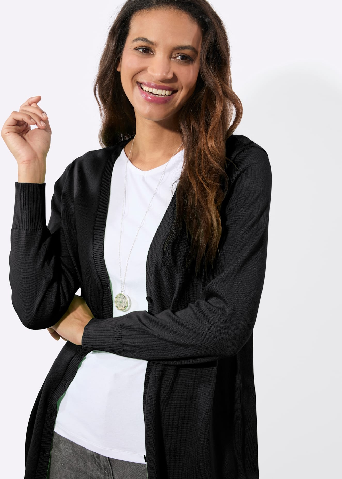 Casual Looks Longstrickjacke