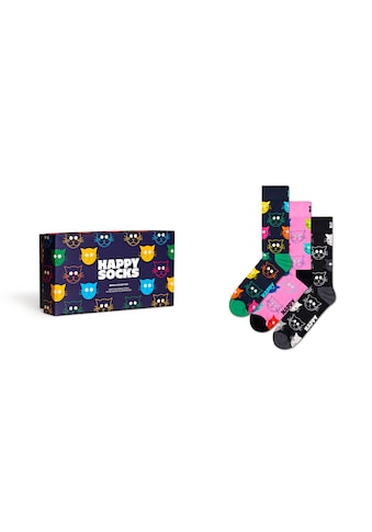 Happy Socks Socken »3-Pack Mixed Cat Socks Gift Set«, (Packung, 3 Paar)