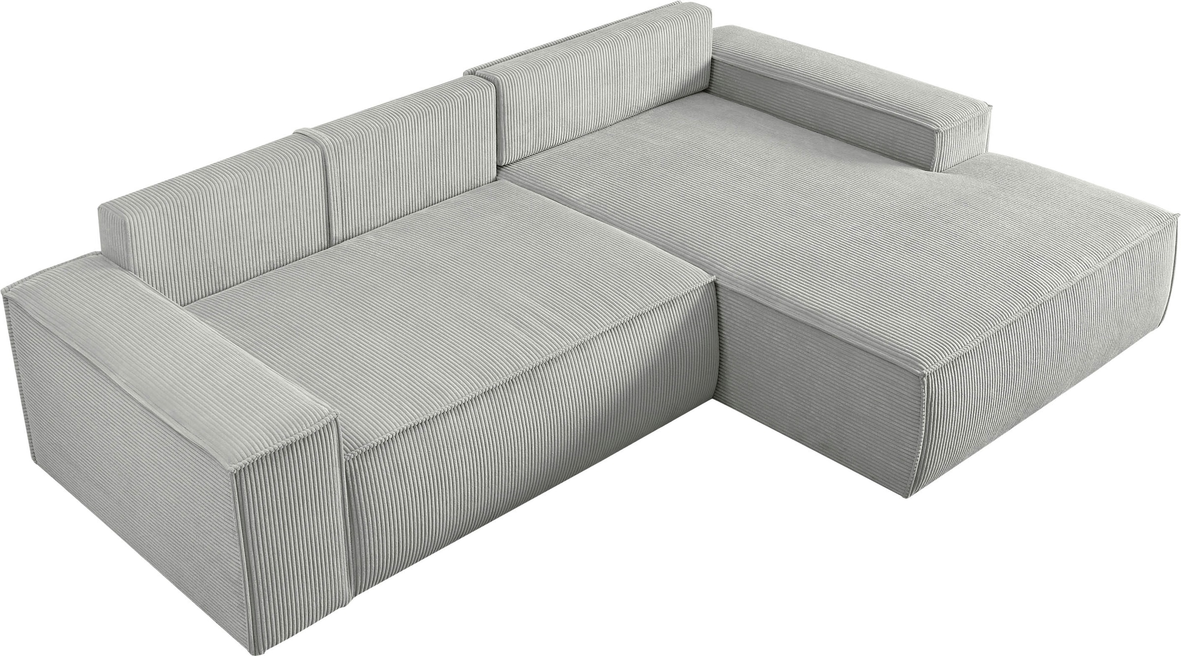 Home affaire Ecksofa SHERWOOD Schlafsofa 267 cm, L-Form, Schlaffunktion mit Bettkasten (210x136 cm), Cord, Vintage, Samtvelours