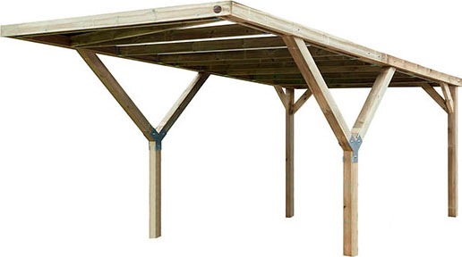 Weka Einzelcarport Holz 276 cm braun in braun, Größe B/H/T: 241 cm x