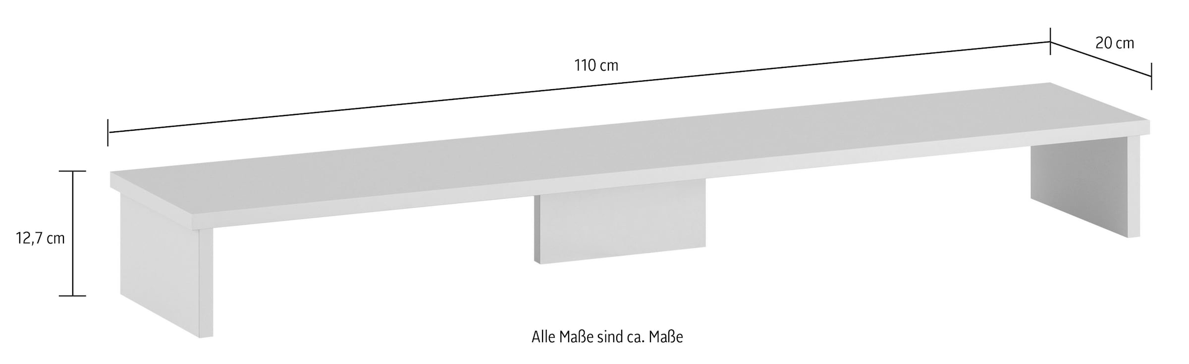 Schildmeyer Schreibtischaufsatz »Smash, Breite 110 cm«, Platz für 2 Bildschirme