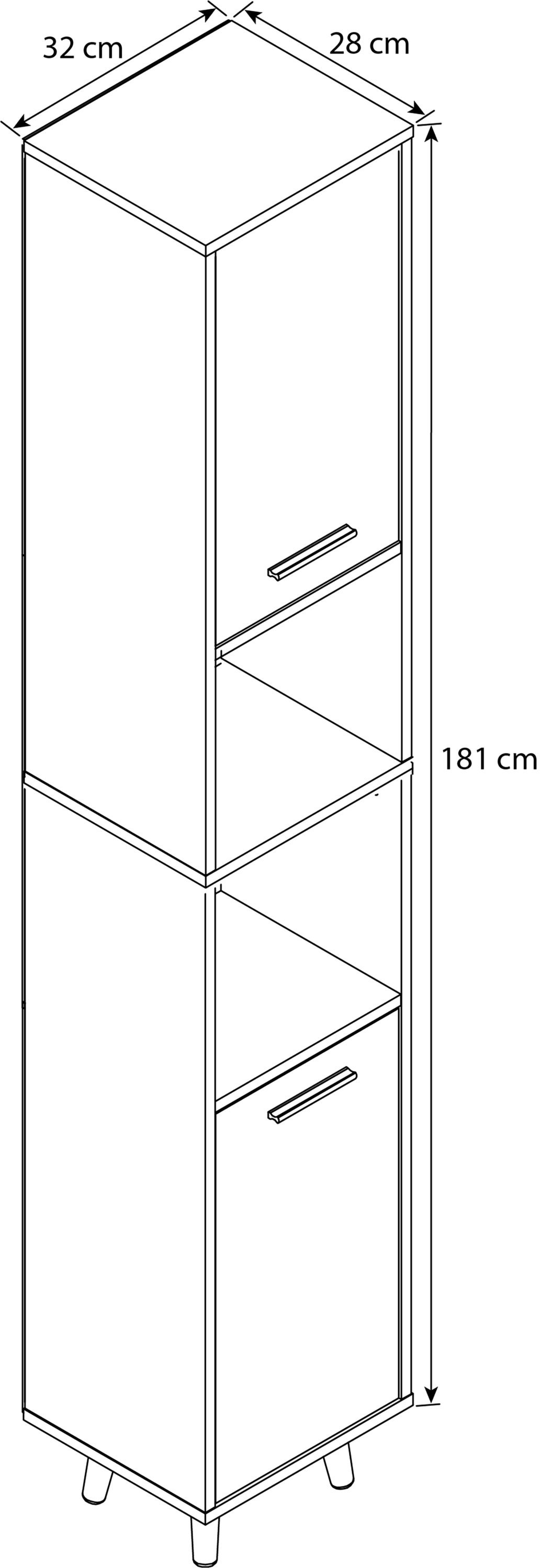 VCM Hochschrank »Holz Badmöbel Bad Hochschrank Badschrank Landos«