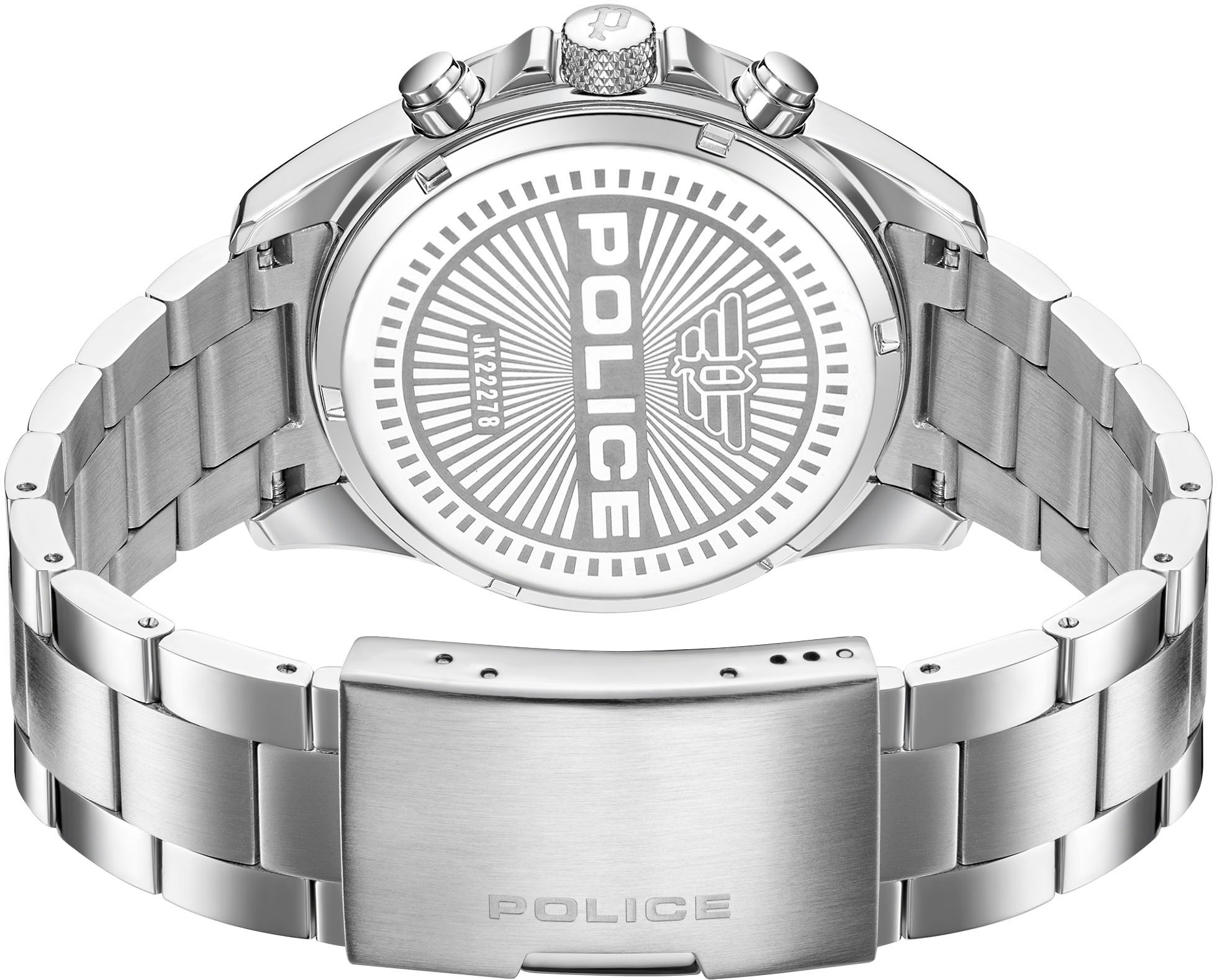 Police Multifunktionsuhr »DEFENDER« Quarzuhr, Armbanduhr, Herrenuhr, Edelstahlarmband, analog