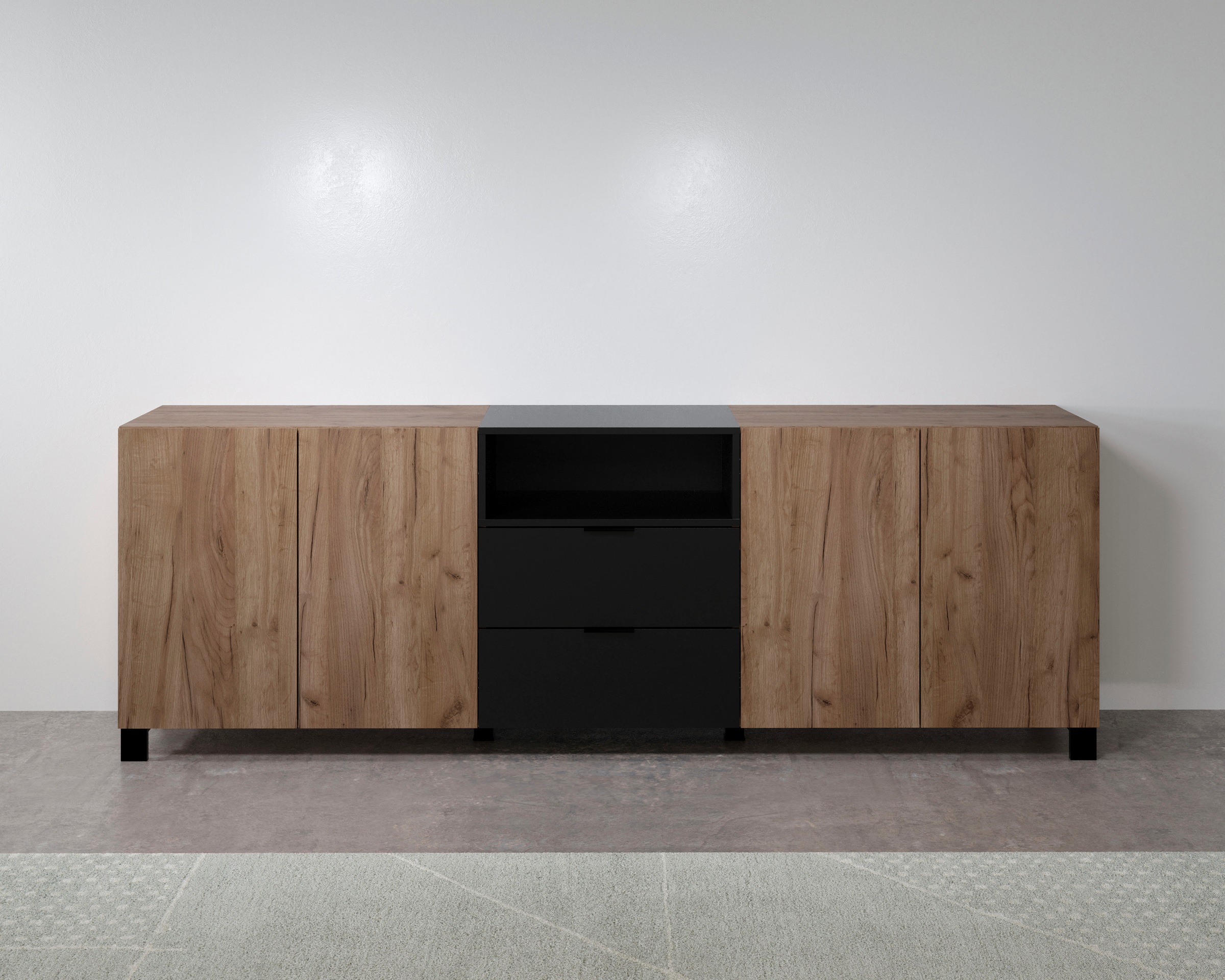 INOSIGN Sideboard »Kriens«, Anrichte mit 7 Fächern und 2 Schubladen, B/H 227/ 78 cm