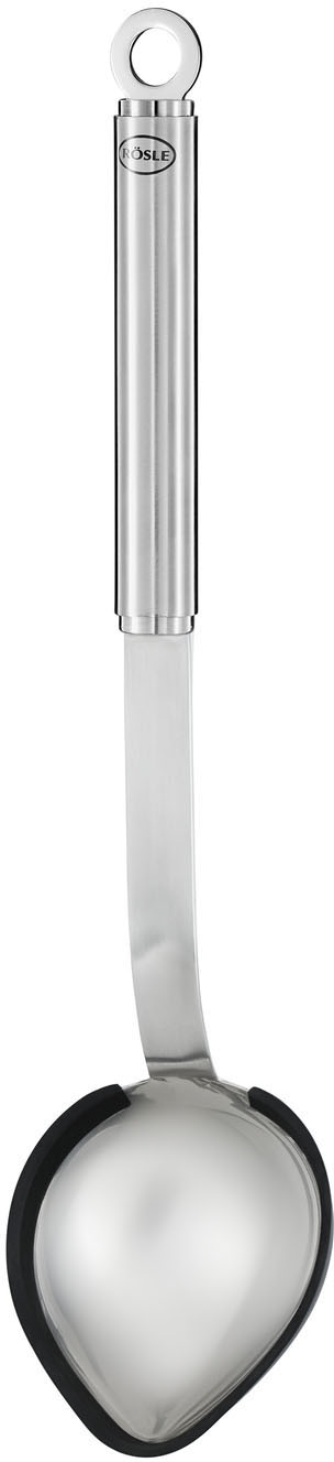 Rösle Schöpflöffel Portionslöffel mit Aufhängeöse in schwarz, Größe Ø 8,8 cm - Länge: 32 cm