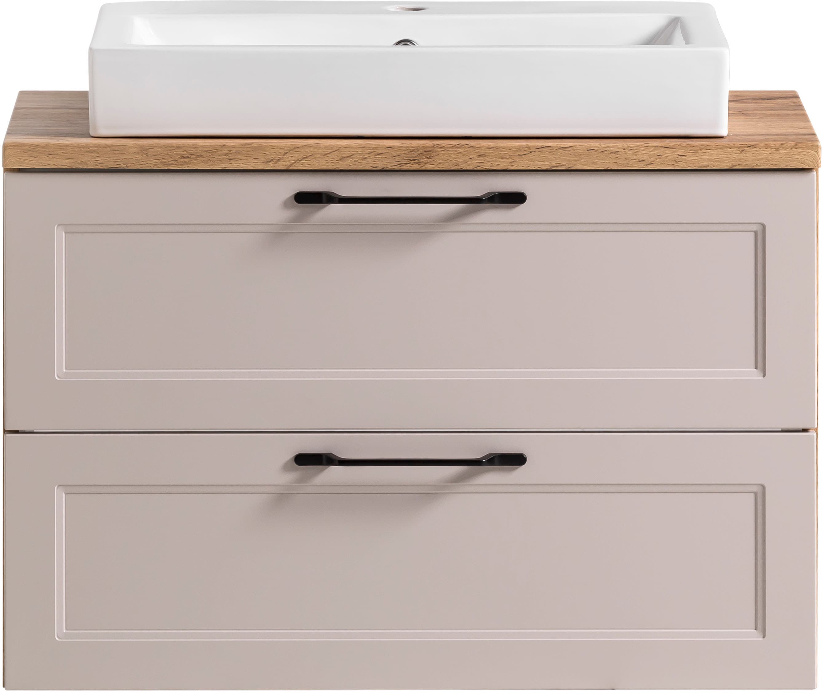 Welltime Waschtisch »Lana« Badmöbel inkl. Waschbecken in braun, Größe B/H/T: 80 cm x 65,5 cm x 47 cm