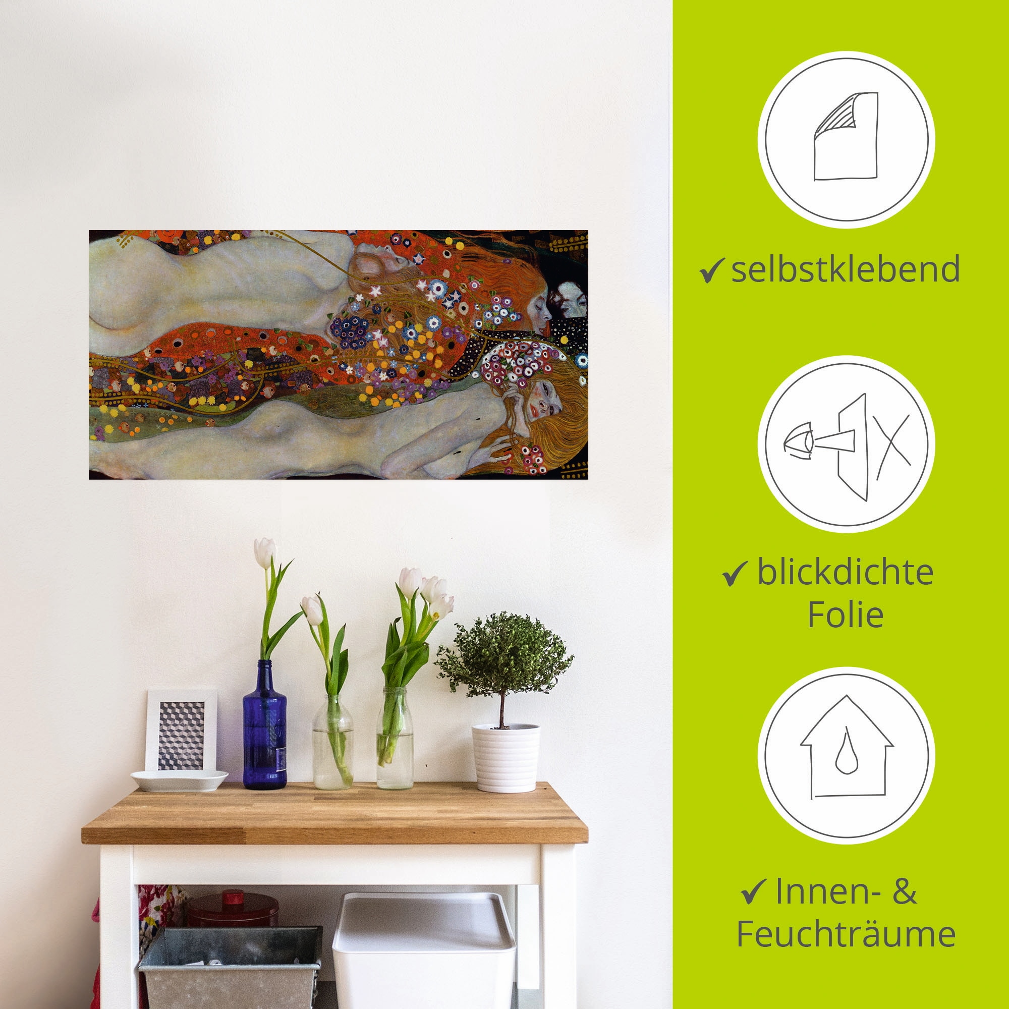 Artland Wandbild »Wasserschlangen II (Die Freundinnen)«, Frau, (1 St.), als Leinwandbild, Poster, Wandaufkleber in verschied. Größen