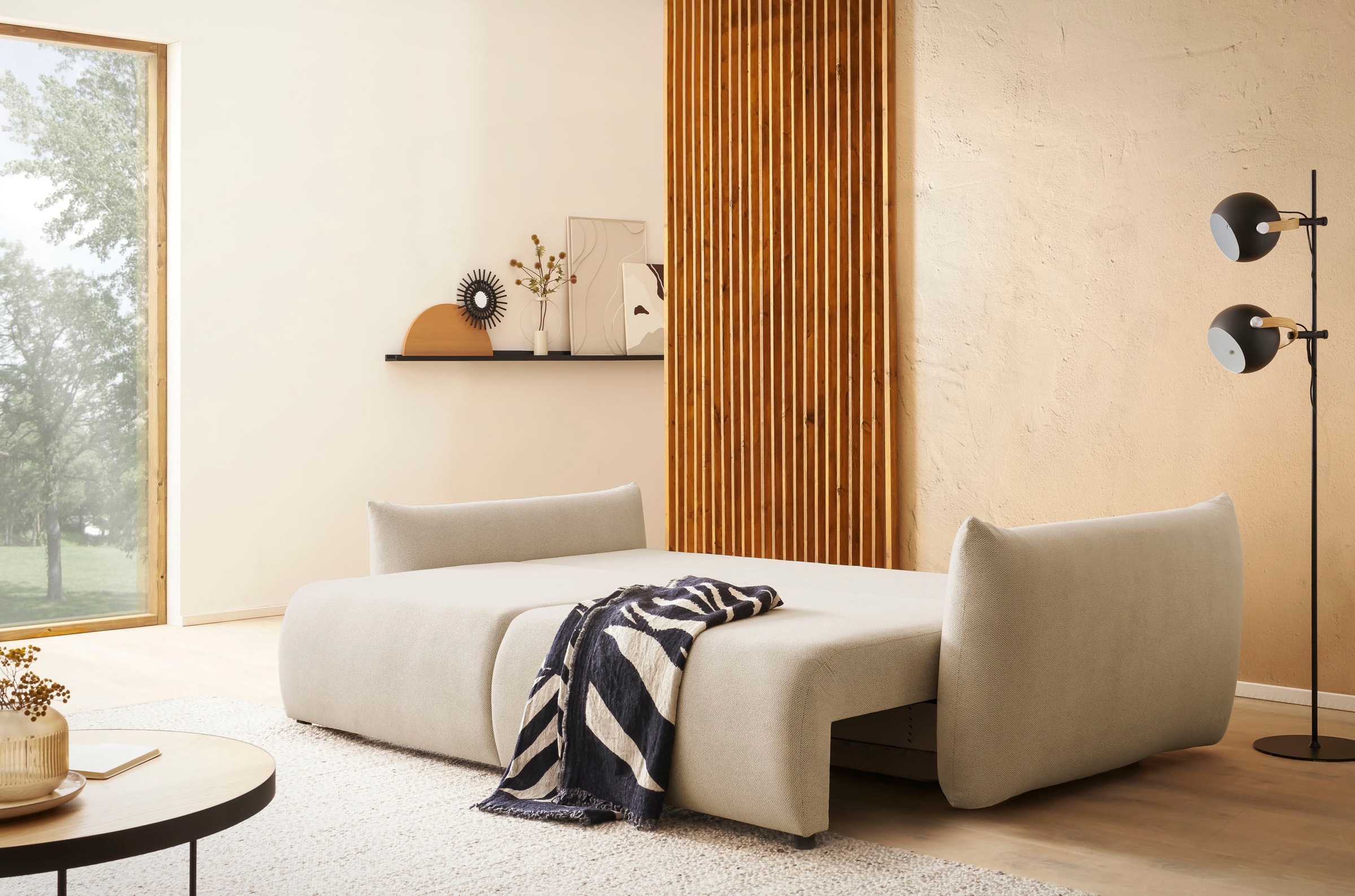 INOSIGN 3-Sitzer »MAVAS Schlafsofa mit Bettkasten«, ca.240/108cm (Liegefläche 212/145 cm), Cord, Chenille, Struktur