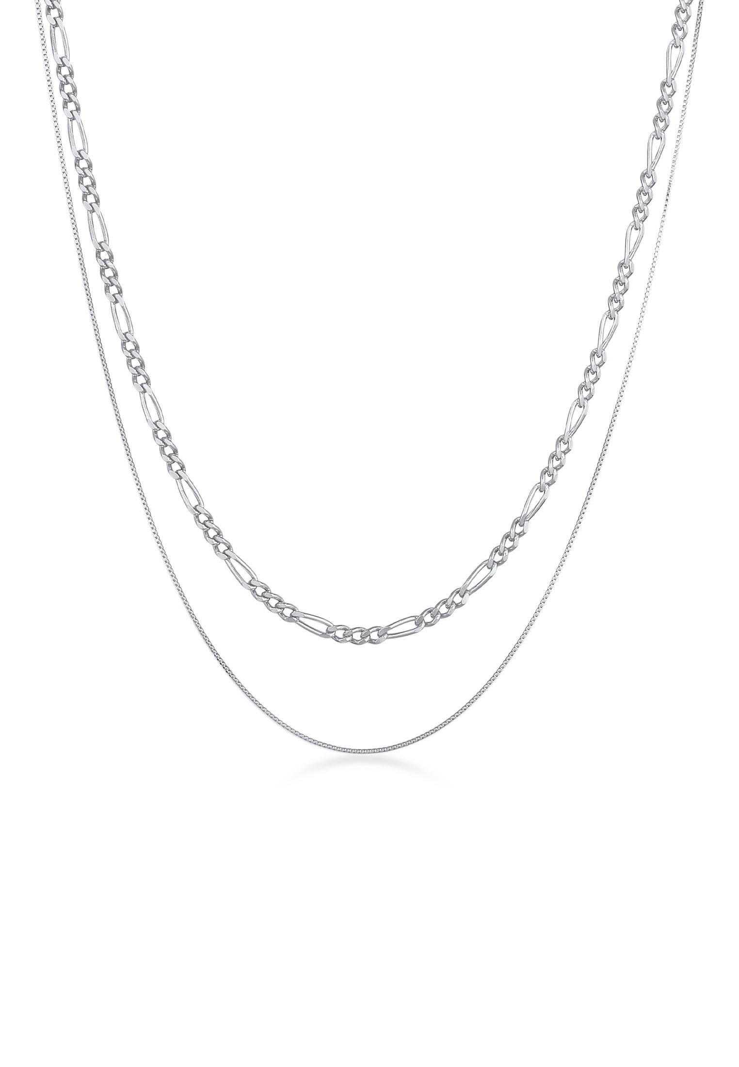 Kuzzoi Silberkette »Halskette Herren Ketten Set Figaro Venezia 925 Silber«