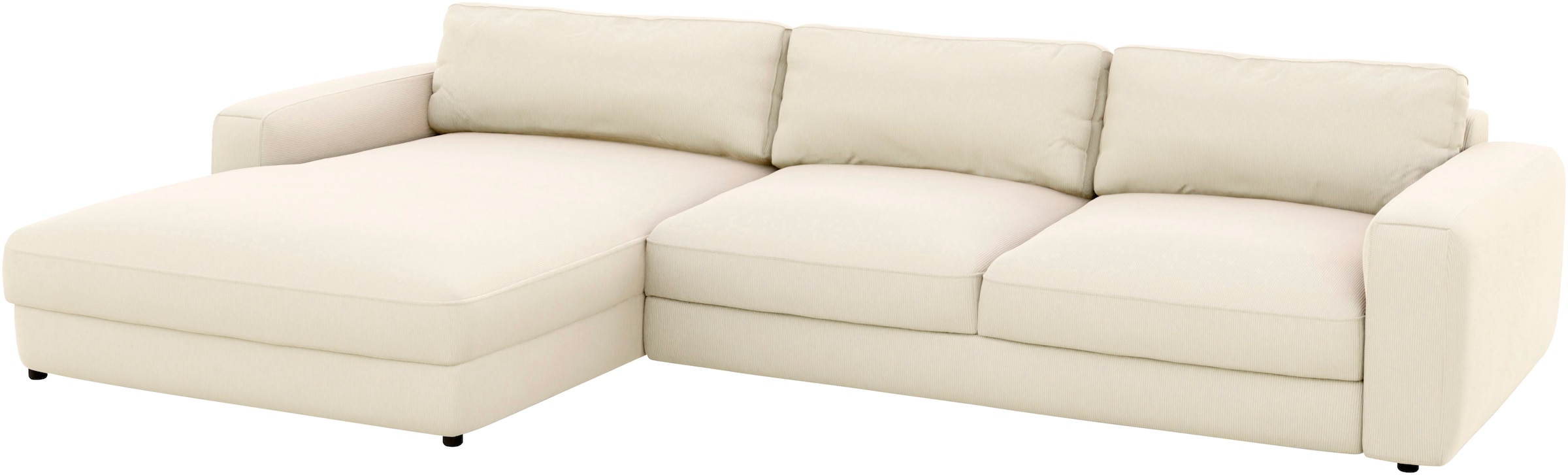 Places of Style Ecksofa »Bloomfield, elegant & edel, viel Platz, Mega Couch, L-Form«, extra tiefe Sitzfläche, wahlweise mit Sitztiefenverstellung