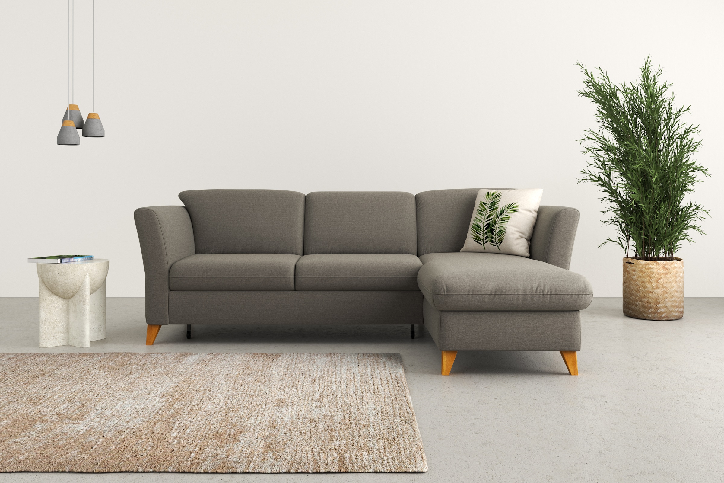 Home affaire Ecksofa »Trelleborg L-Form«, Federkern-Polsterung, wahlweise mit Bettfunktion und Bettkasten