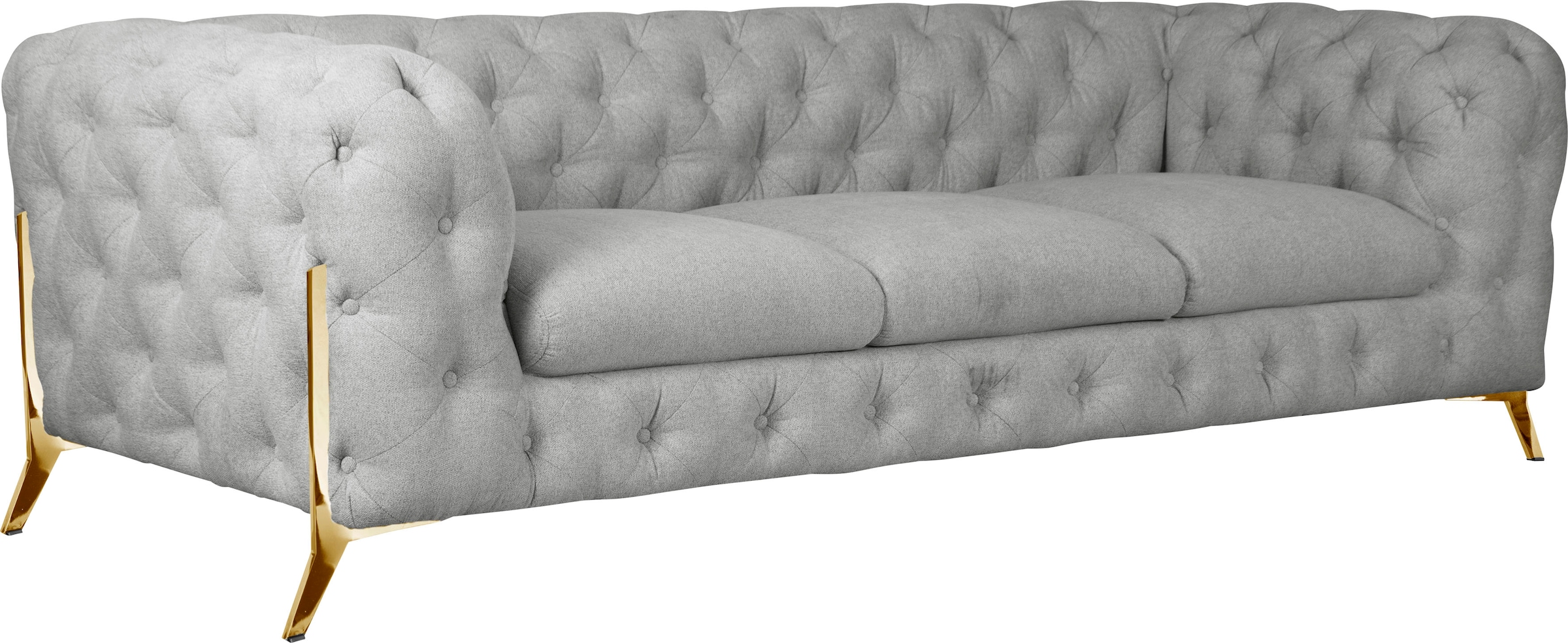 Leonique Chesterfield-Sofa »Amaury«, aufwändige Knopfheftung, moderne Chesterfield Optik, Fußfarbe wählbar