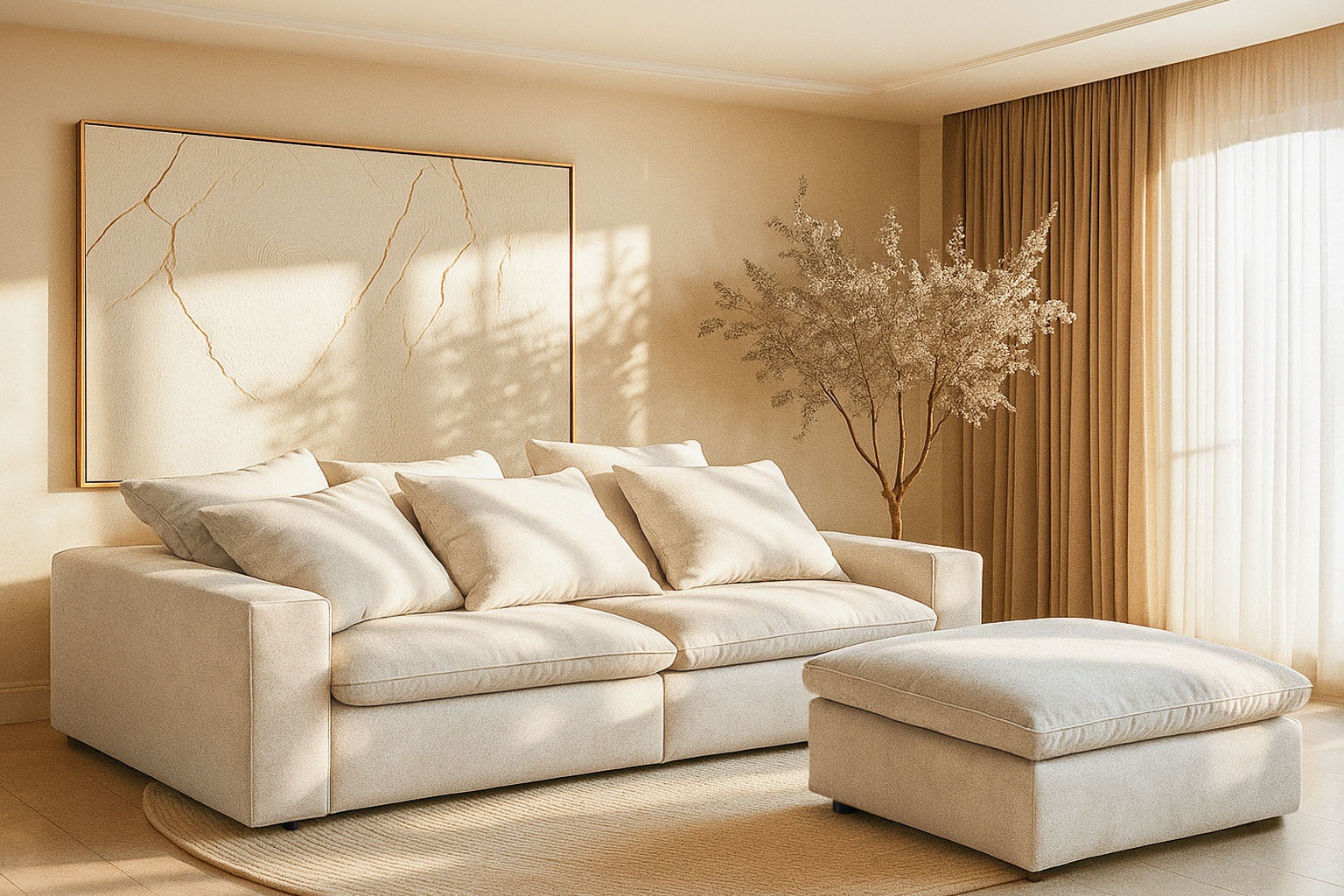 Home affaire Big-Sofa »Venslev« Lounge-Sofa, mit extra tiefer Sitzfläche und losen Kissen