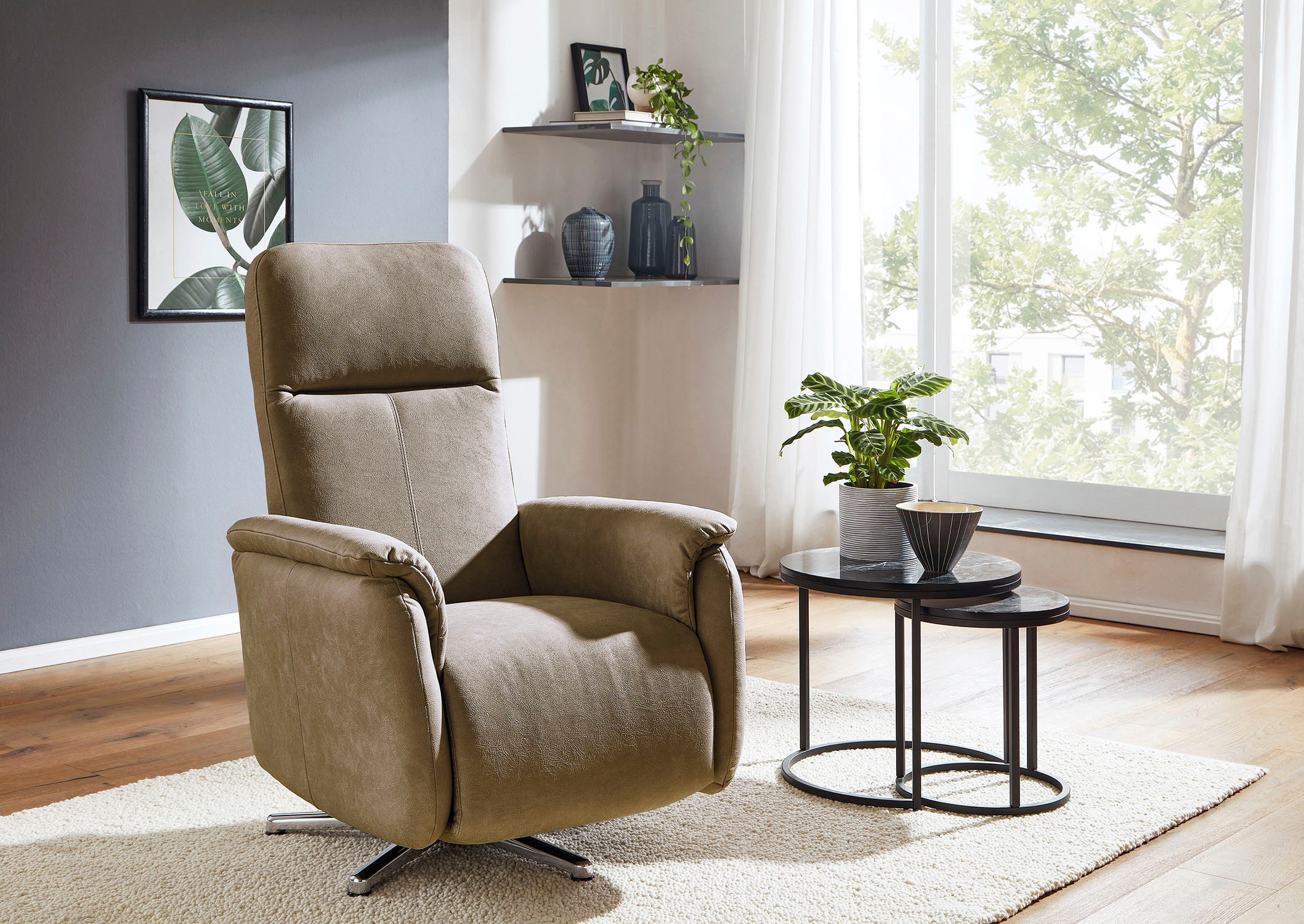 CALIZZA INTERIORS Relaxsessel »Olivin«, inklusiver stufenloser Kopfteilverstellung und mit Verstellung