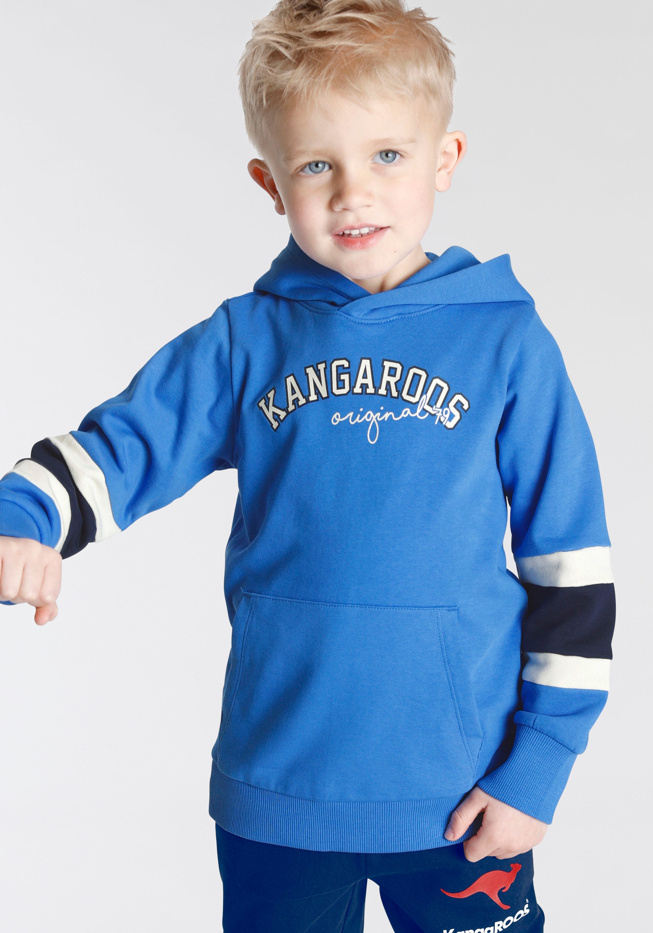 KangaROOS Kapuzensweatshirt »für kleine Jungen«, Langarm mit Rippbündchen, Basic-Passform