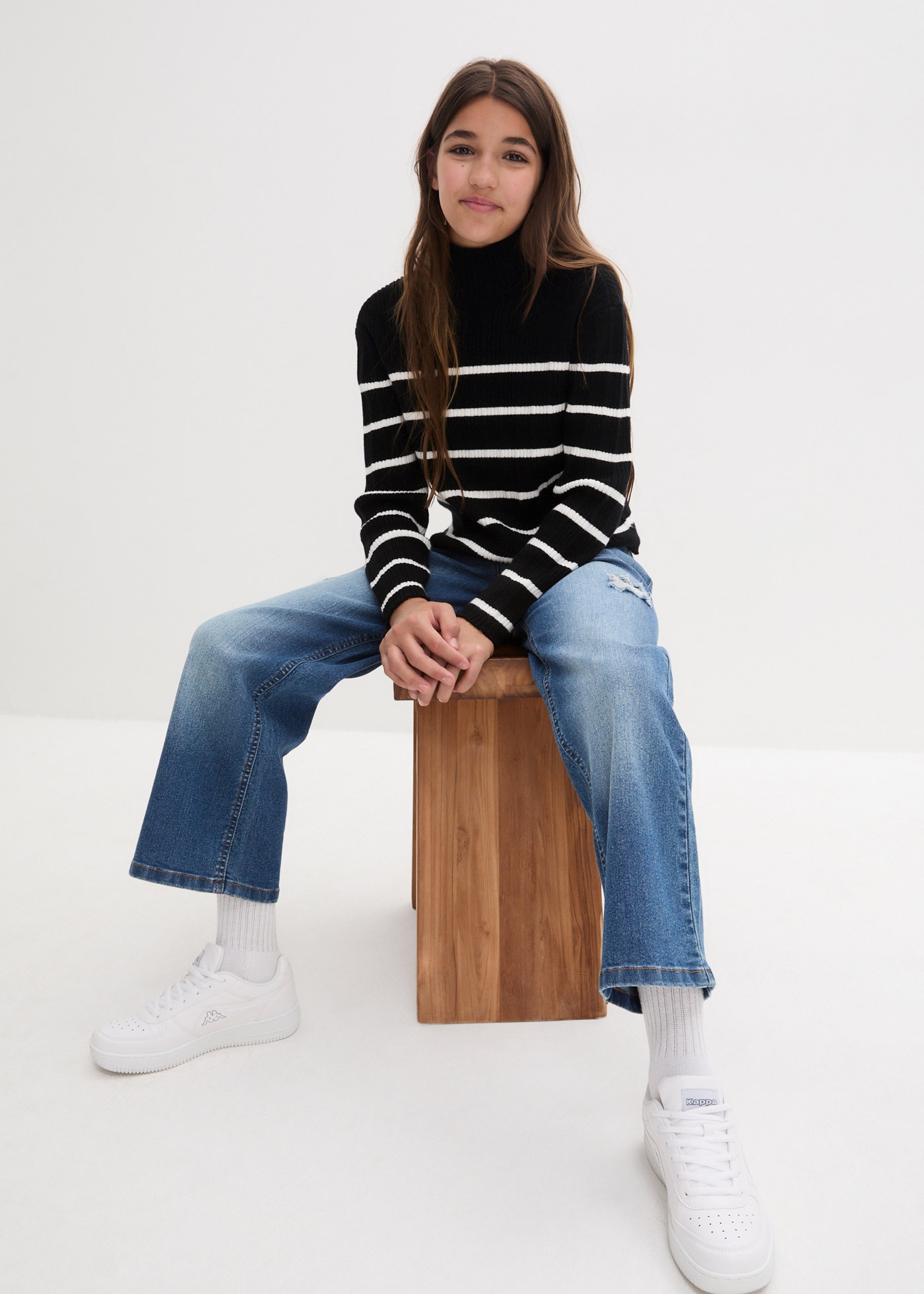 bonprix Weite Jeans , Wide-Leg-Jeans Mid Waist
