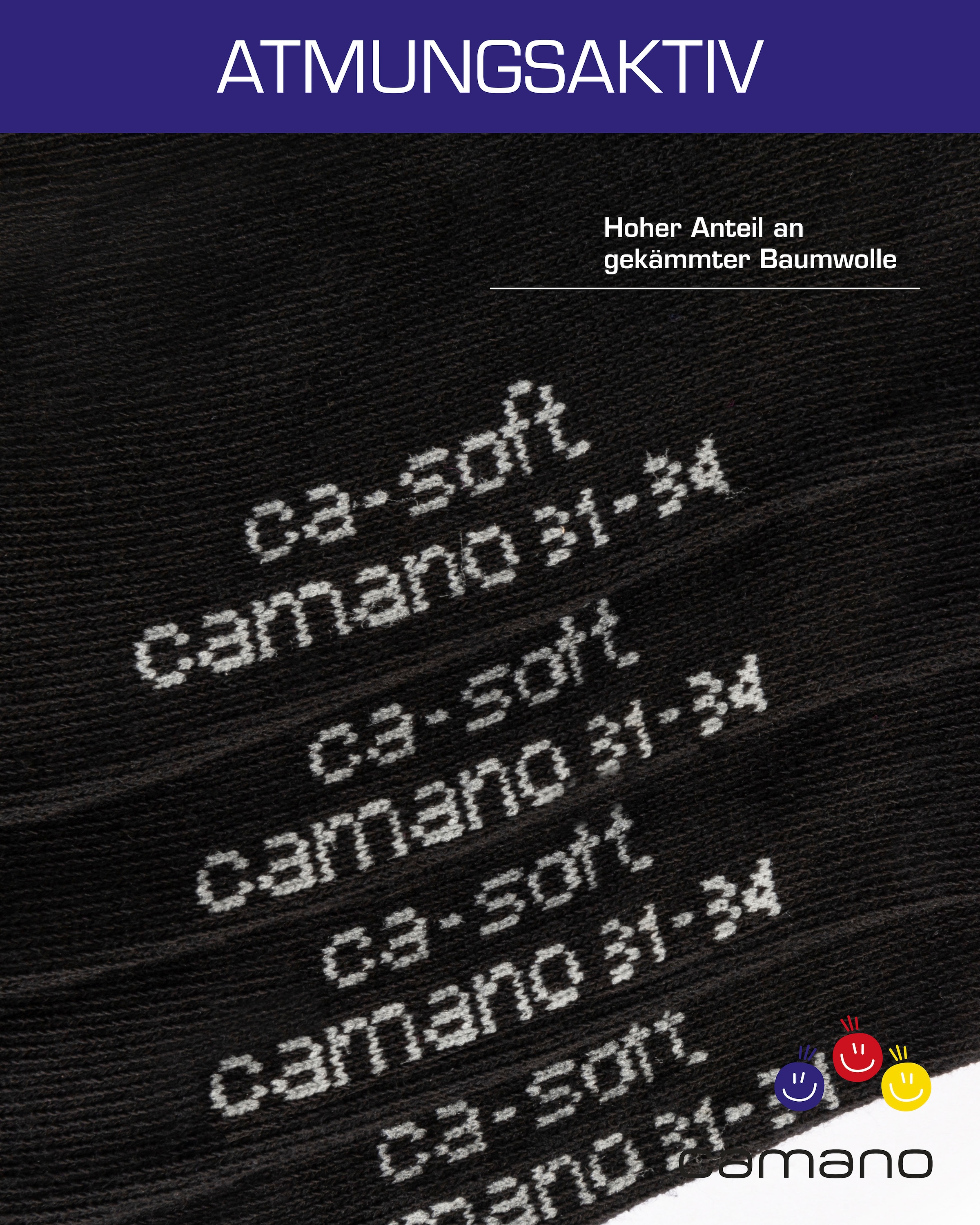 Camano Socken »ca-soft« 6 Paar,  mit Komfortbund und gepolsterten Zehen-/Fersenbereich