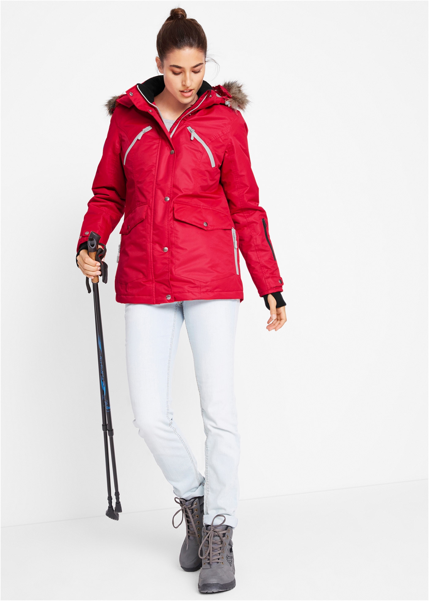 bonprix Funktionsjacke »wasserdichte Funktions-Jacke« mit Kapuze Regular Fit, wasserdicht, mit abnehmbarer Kapuze mit Fellimitat