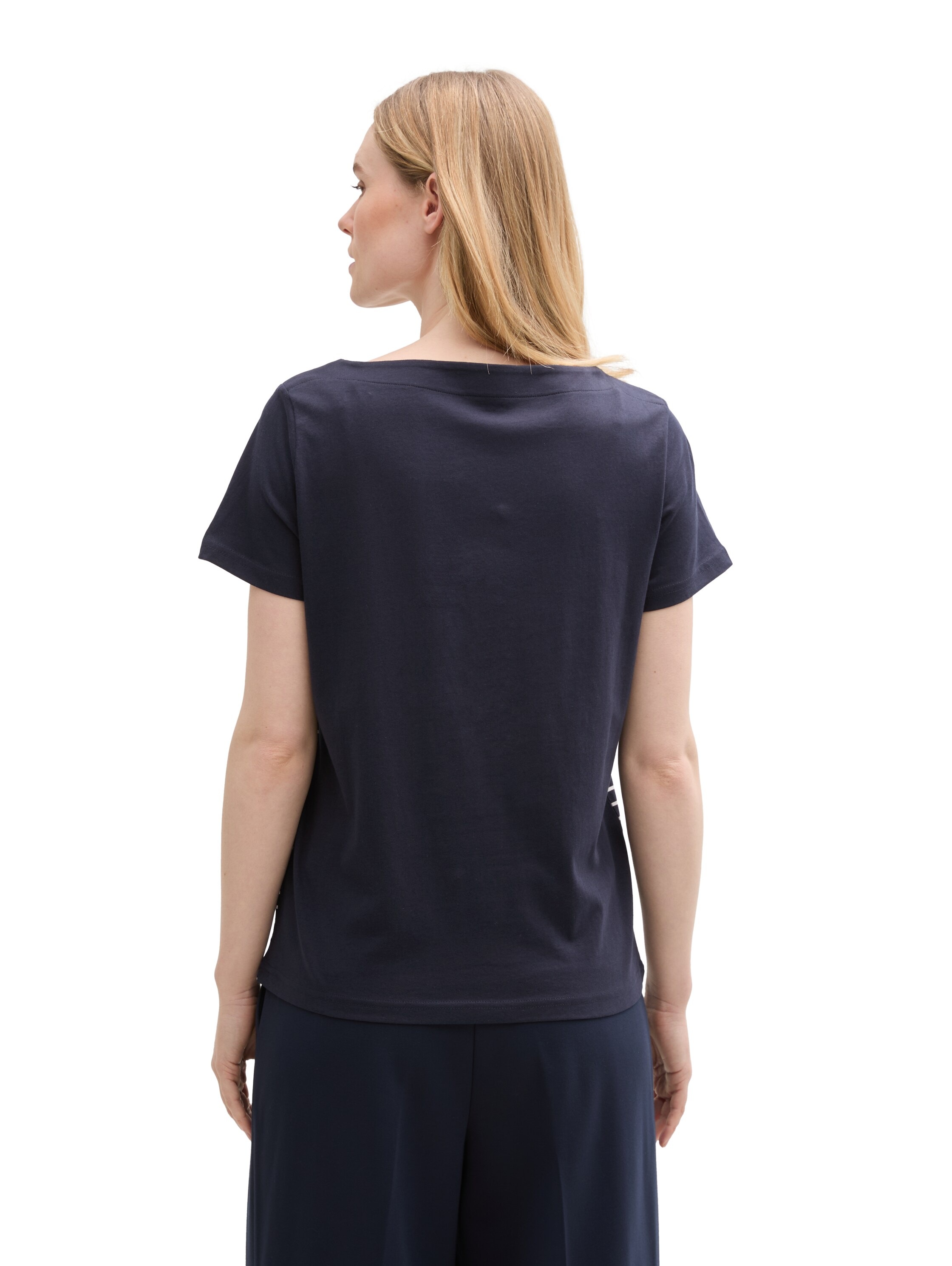 TOM TAILOR T-Shirt, mit Print und Streifen Muster