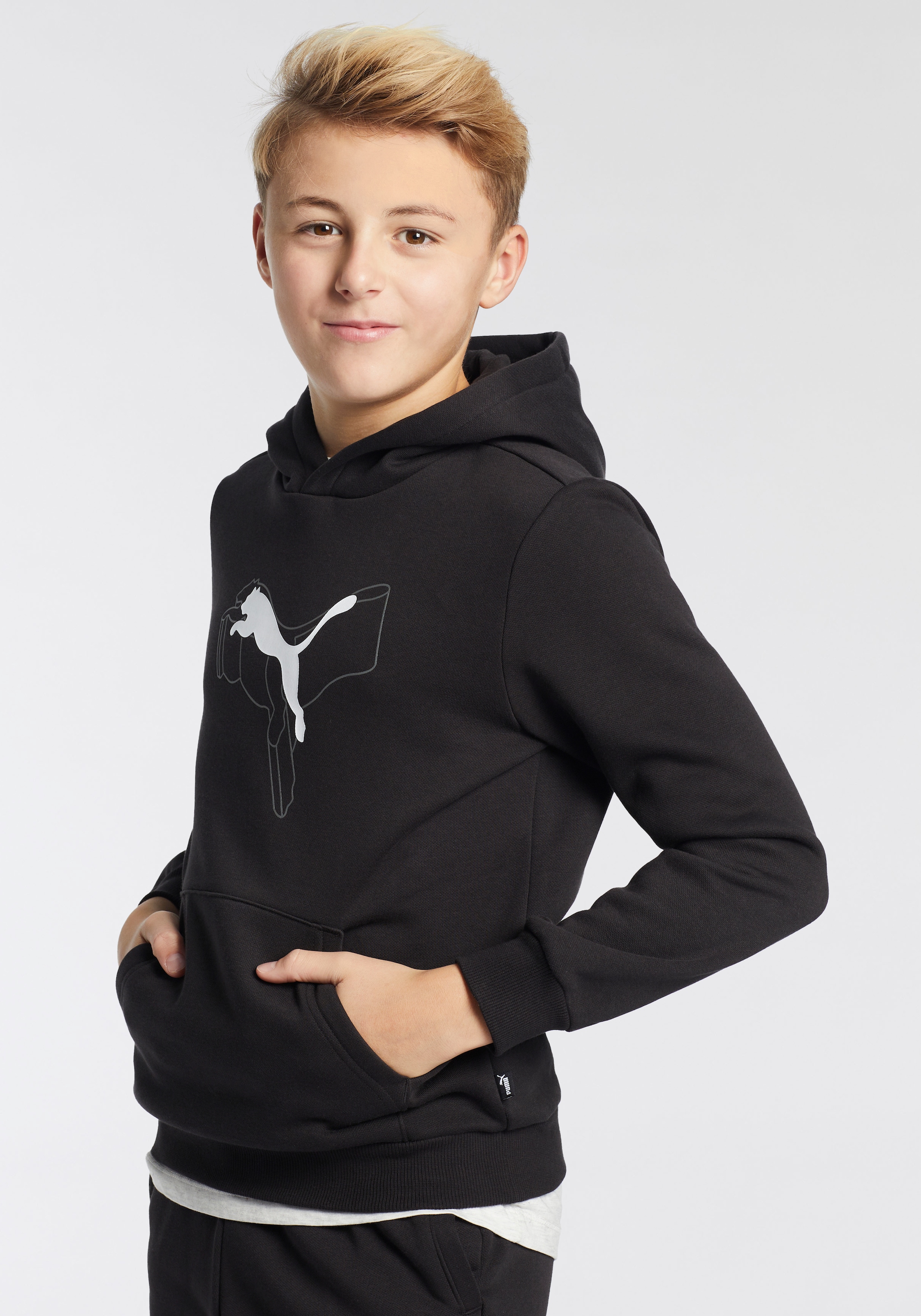 PUMA Kapuzensweatshirt »ESS+ LOGO LAB CAT HOODIE FL B«