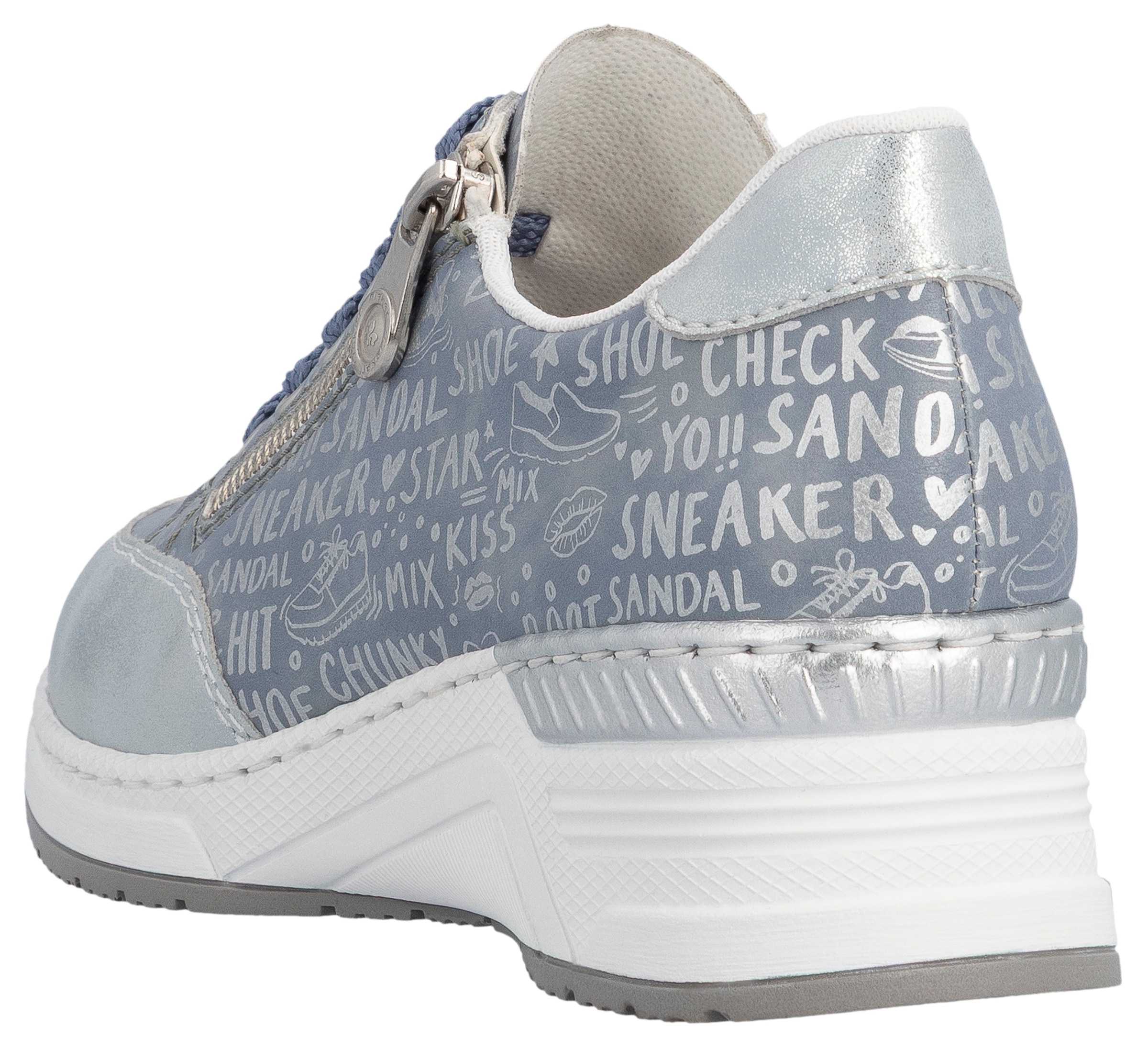 Rieker Sneaker  mit Lettern bedruckt, Freizeitschuh, Halbschuh, Schnürschuh