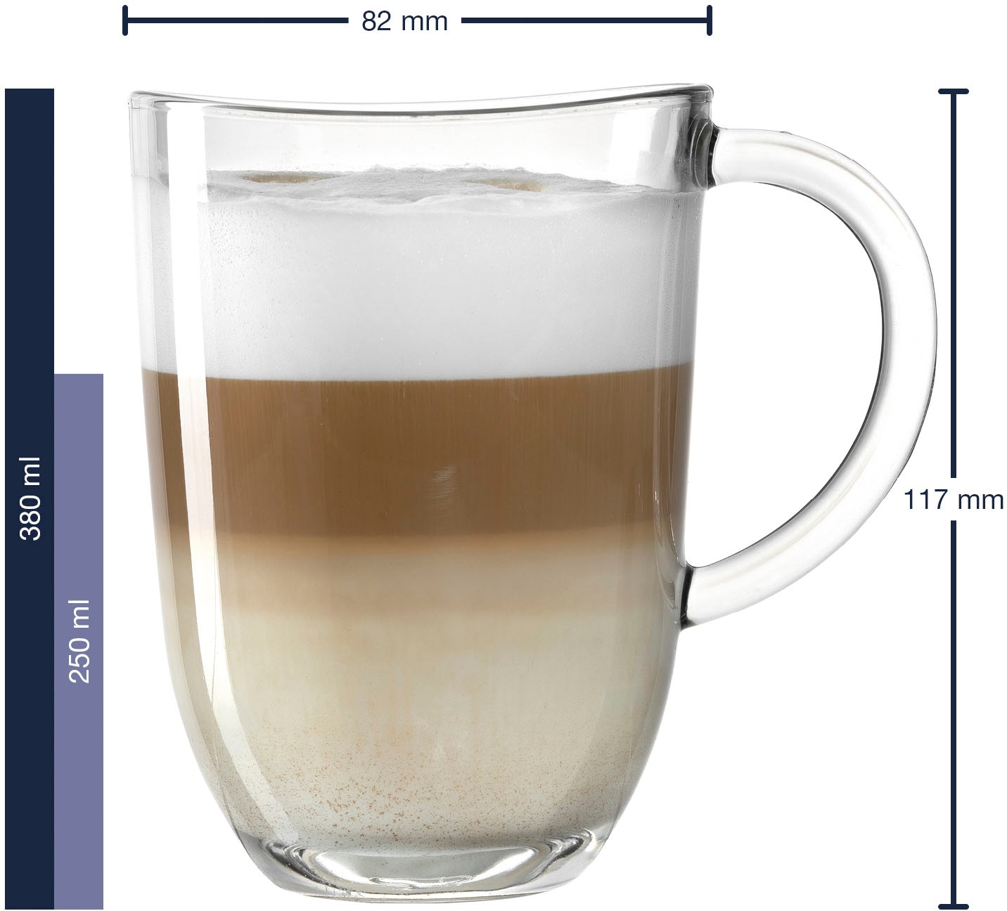 LEONARDO Latte-Macchiato-Tasse »NAPOLI«, (Set, 6 tlg.), 380 ml, 6-teilig