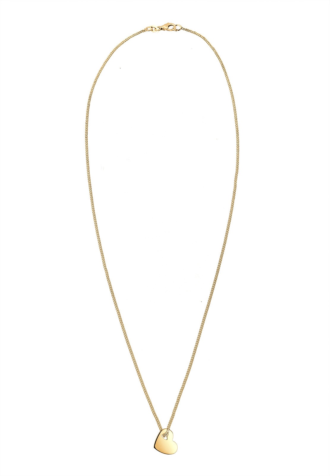 Elli Kette mit Anhänger »Halskette Herz 925 Sterling Silber vergoldet«