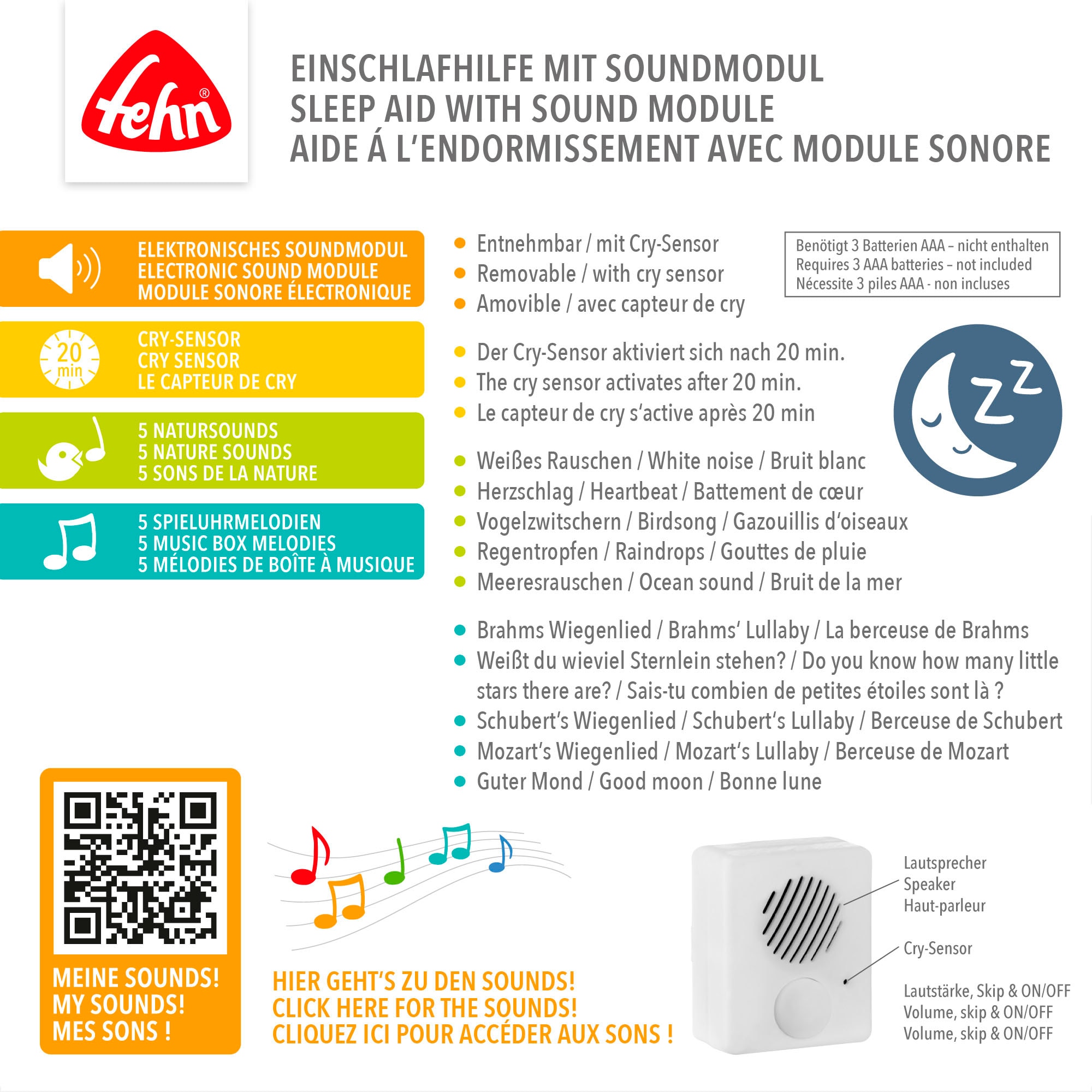 Fehn Kuscheltier »Lazy, Crazy & Pink, Einschlafhilfe Chamäleon«