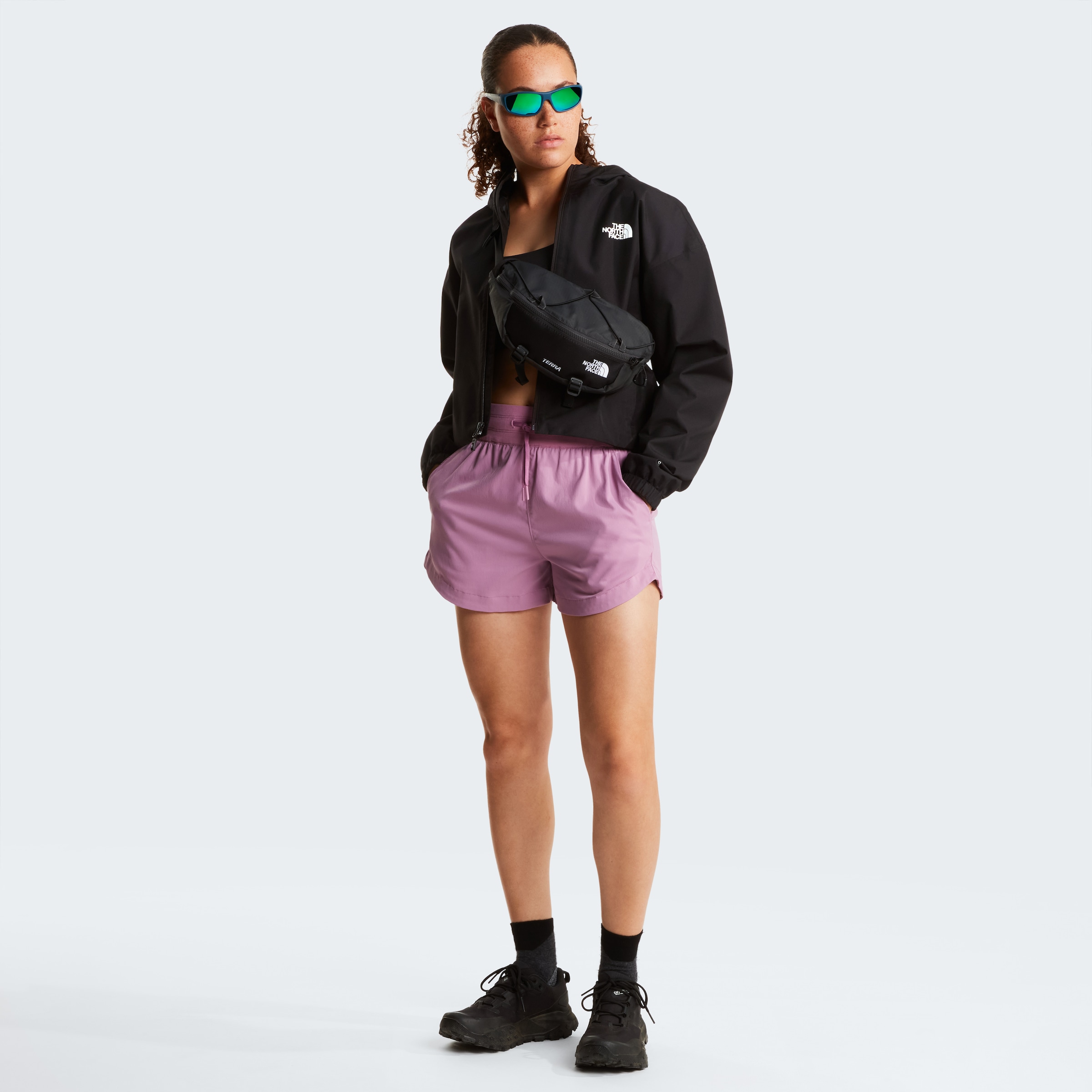 The North Face Funktionsjacke »W QUEST MONO CROPPED  JACKET« leichte Funktionsjacke, für Wandern, aus Polyester