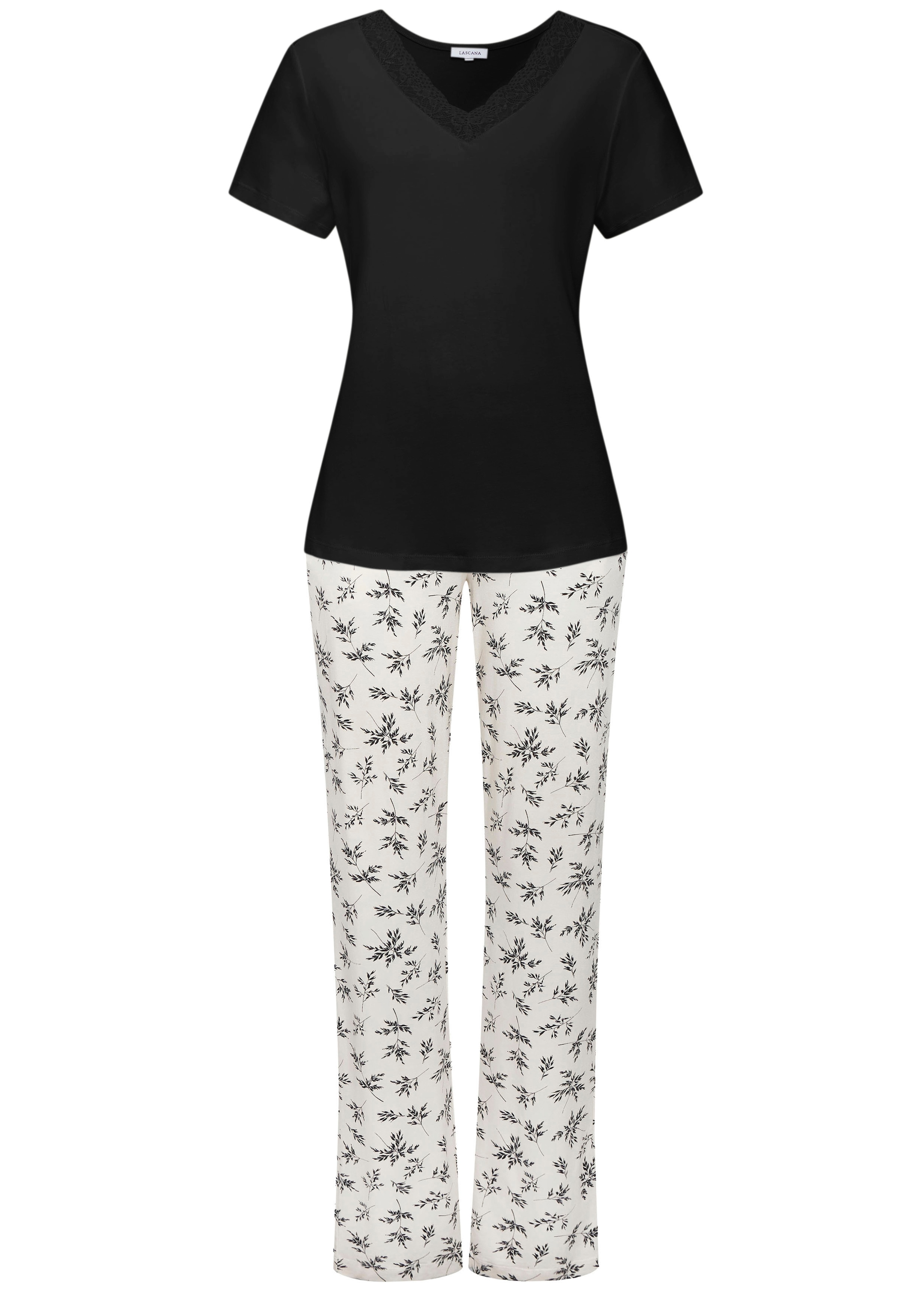 Vivance Dreams Pyjama, (Set, 2 tlg.), mit süßem Blumen-Print