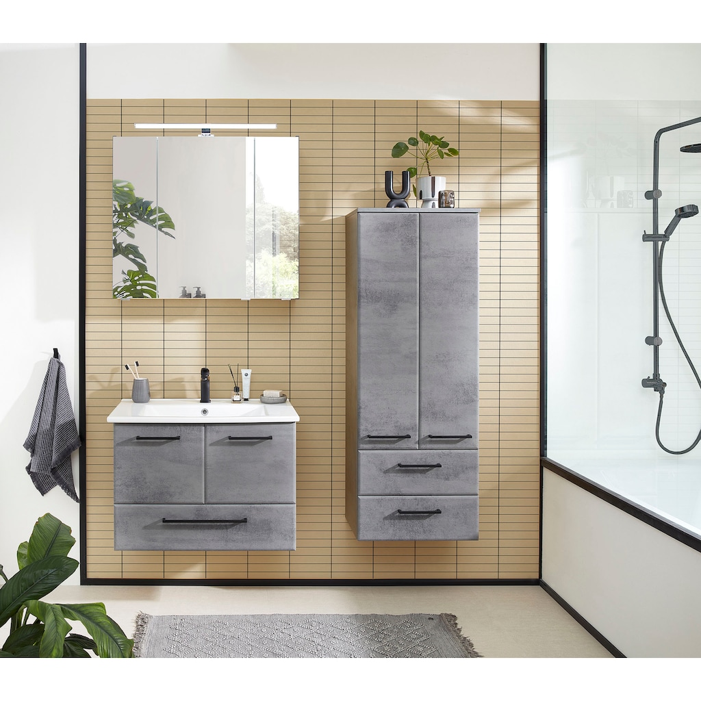 Saphir Badezimmerspiegelschrank »Quickset 945 Badschrank, 3 Spiegeltüren, 6 Einlegeböden, 80 cm breit«