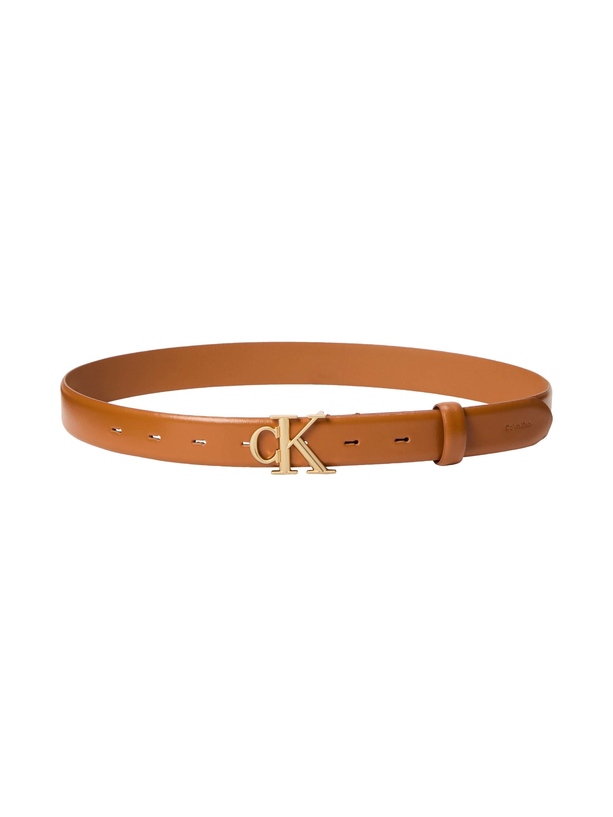 Calvin Klein Ledergürtel »ROUND CK BUCKLE 30MM BELT SMOOTH« Größenverstellbar mit Metallschließe