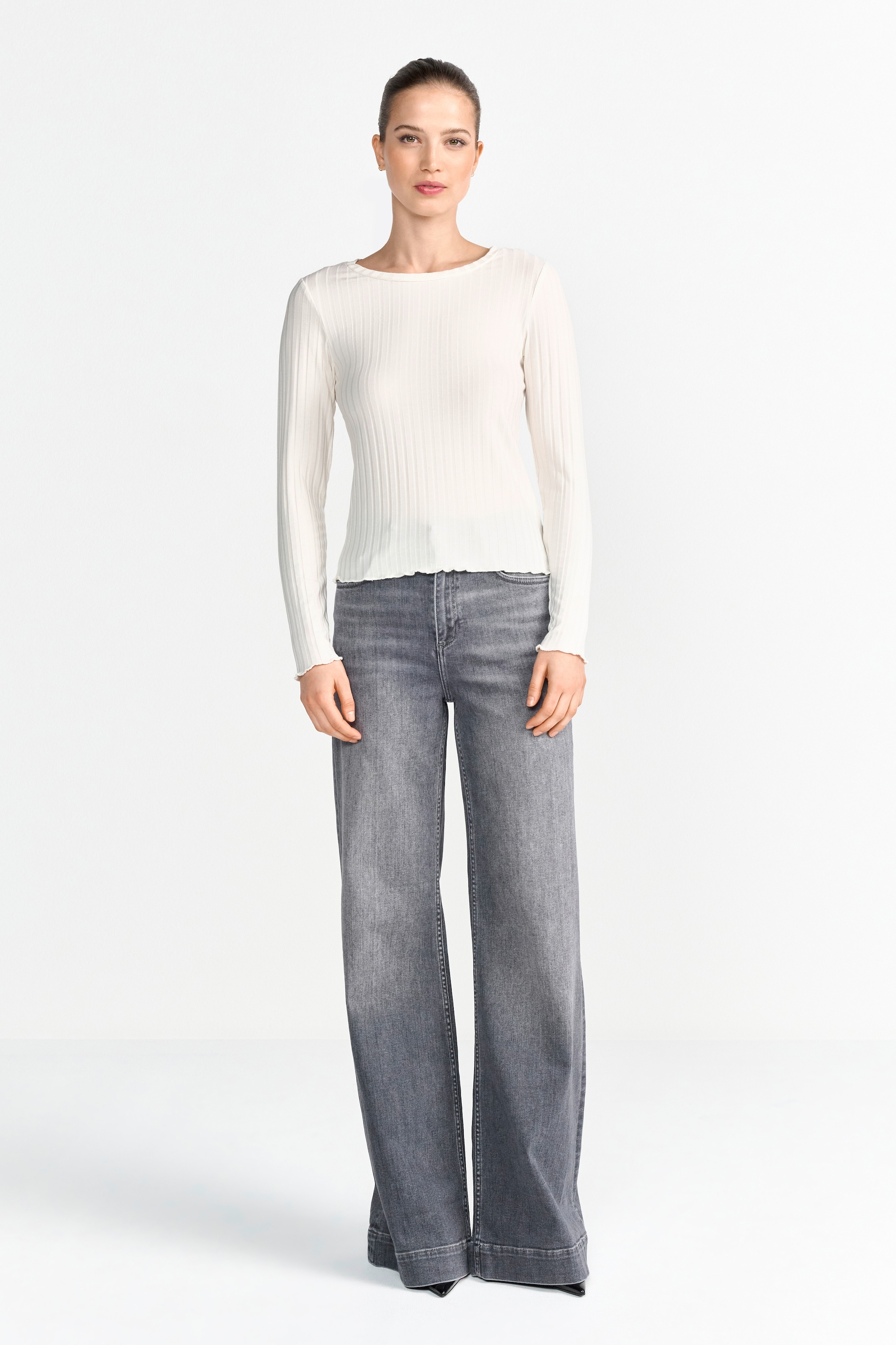 RICHROYAL Longsleeve, perfekt zum drunterziehen, mit Rollkante am Ausschnitt
