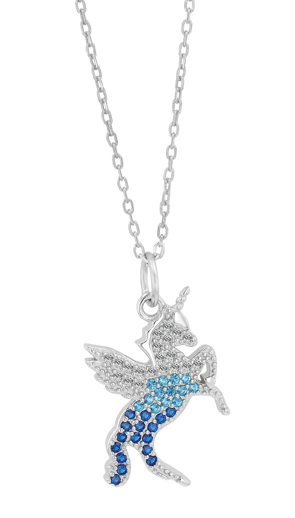 Adelia´s Gliederkette »Kinder Halskette ¿ Einhorn aus 925 Silber mit Zirkonia 42+5«