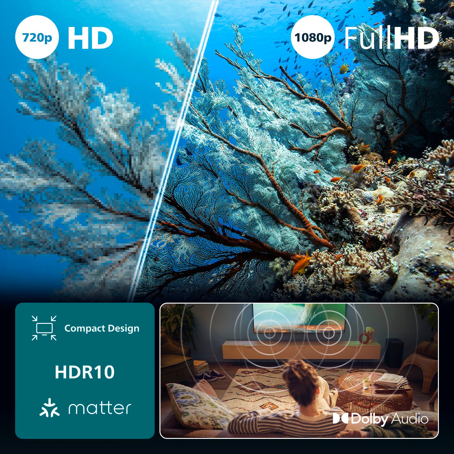 Philips LED-Fernseher »32PFS6000/12«, Full HD, Smart-TV