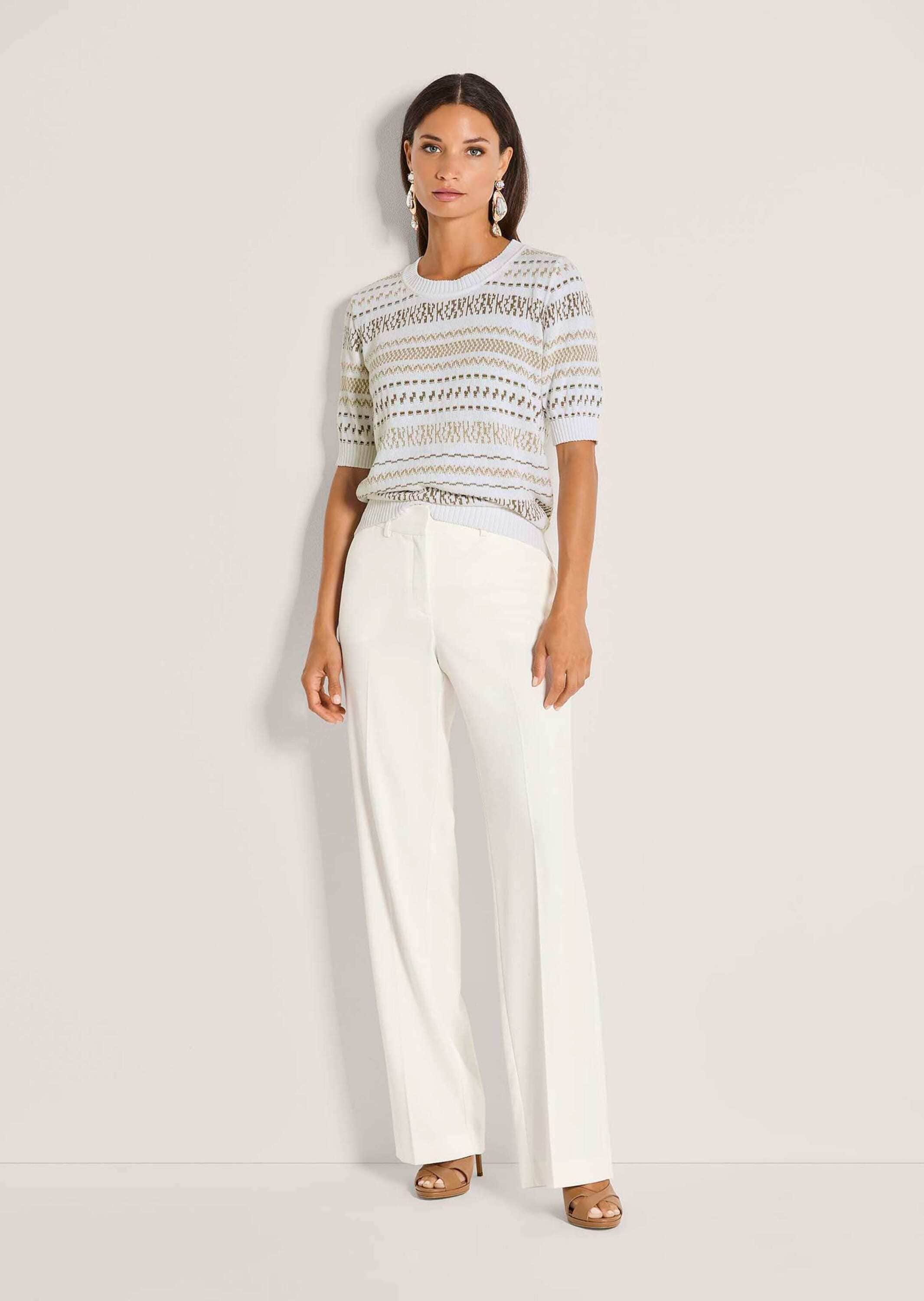 MADELEINE Longpullover »Strickpullover Jacquardpullover mit Glanzeffekt« Feines Jaquardmuster