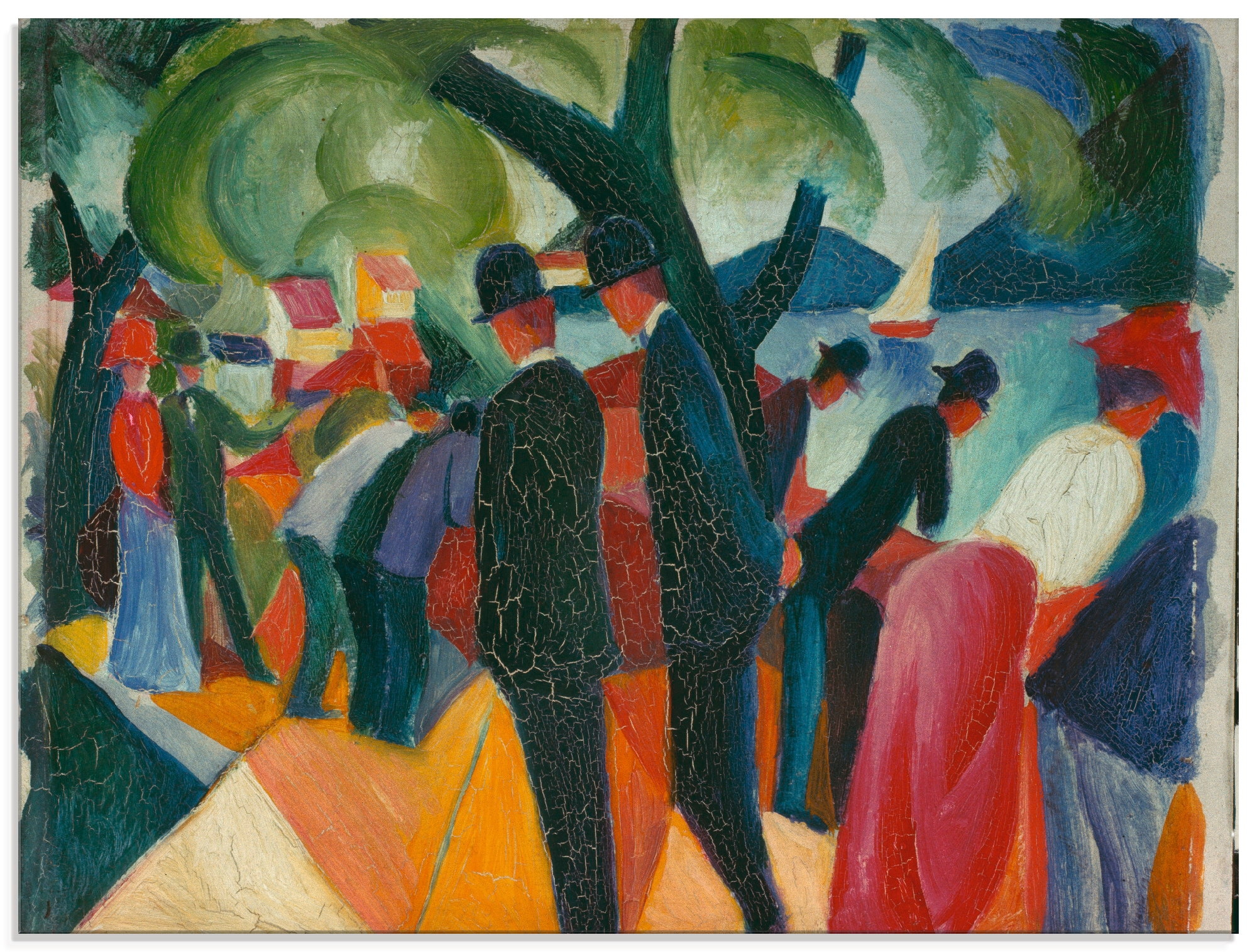 Glasbild »Spaziergang auf der Brücke. 1913«, Gruppen & Familien, (1 St.), in...