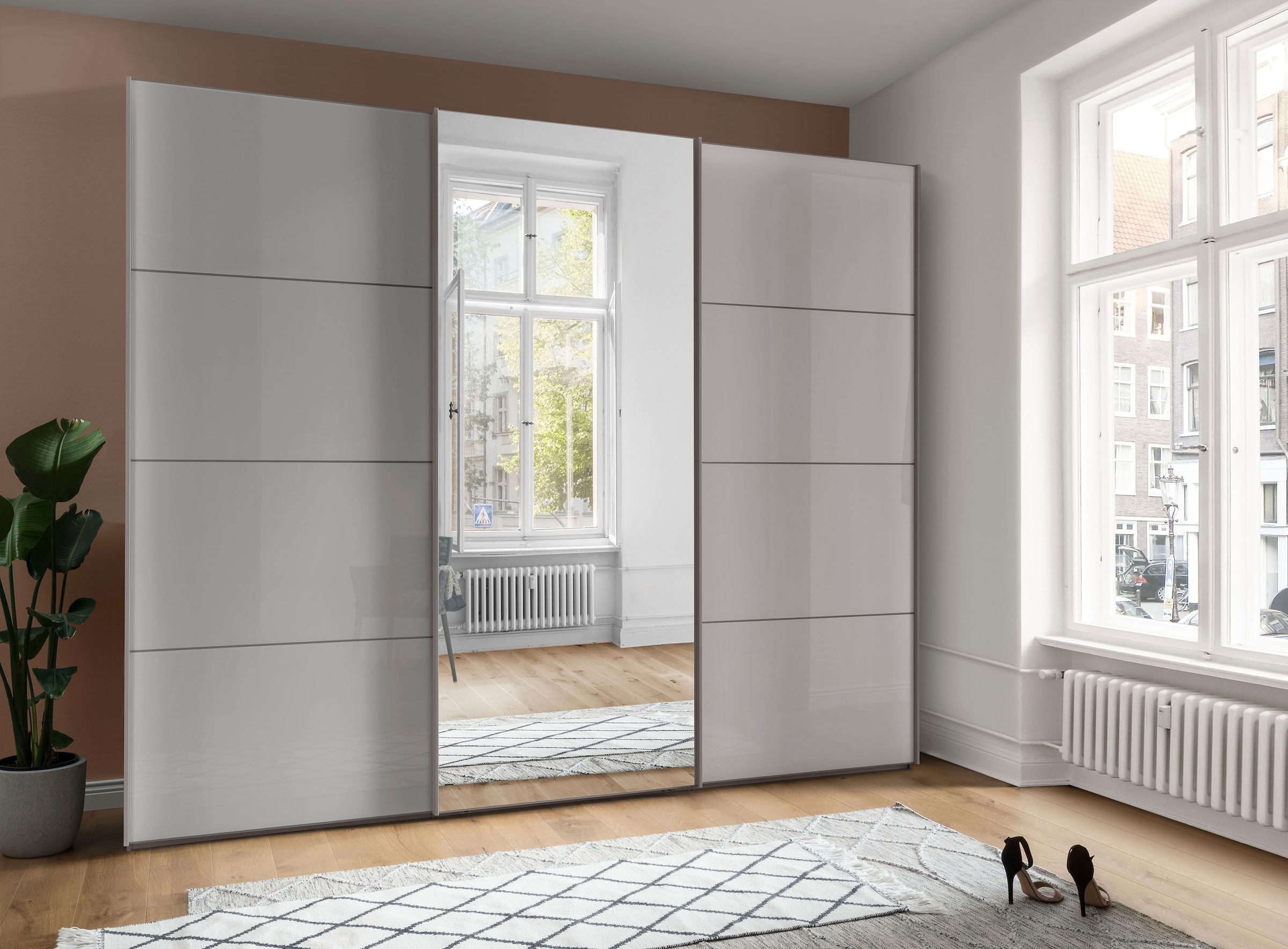 WIEMANN Schwebetürenschrank »Kos« mit Spiegeltür und Schattenfuge